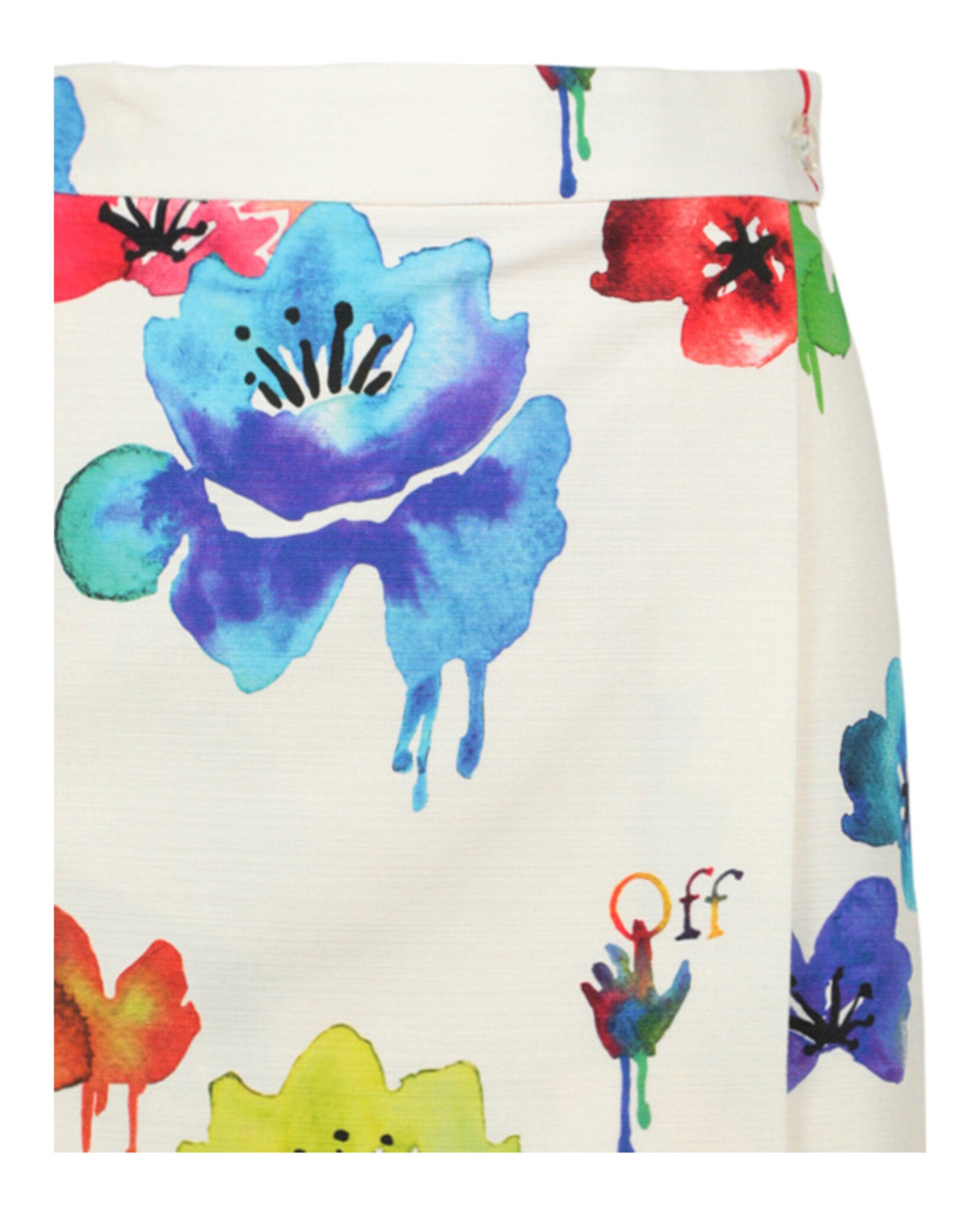 Off-White Womens Floral Printed Mini Skirt