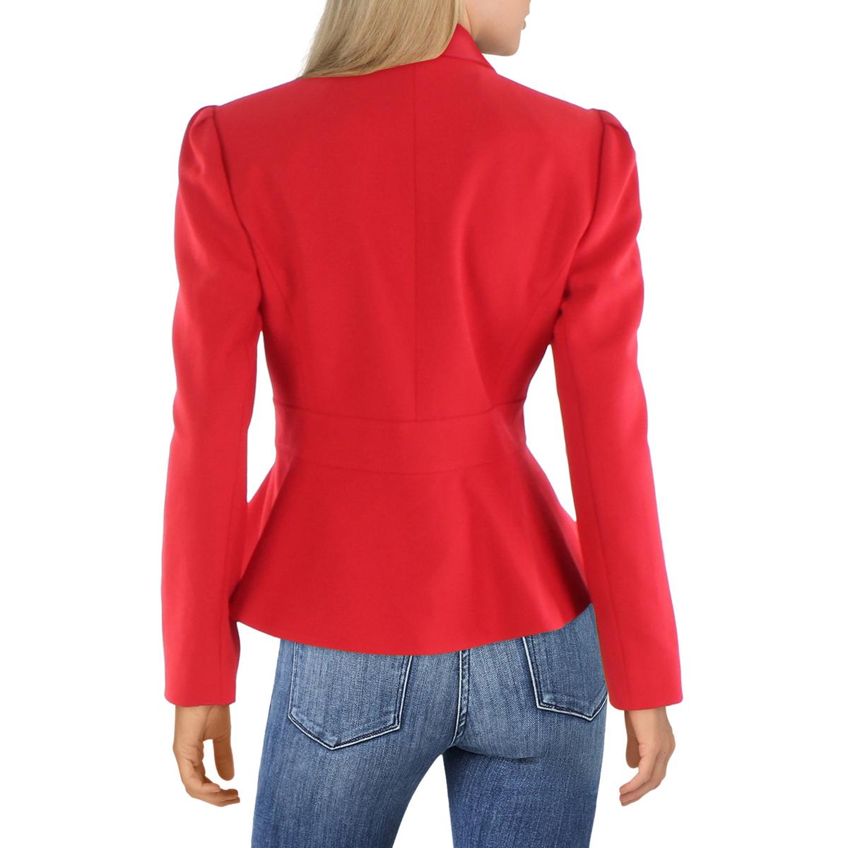 Womens Crepe Seamed One-Button Blazer