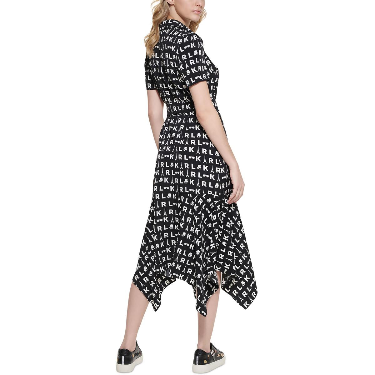 Womens Printed Midi Shirtdress