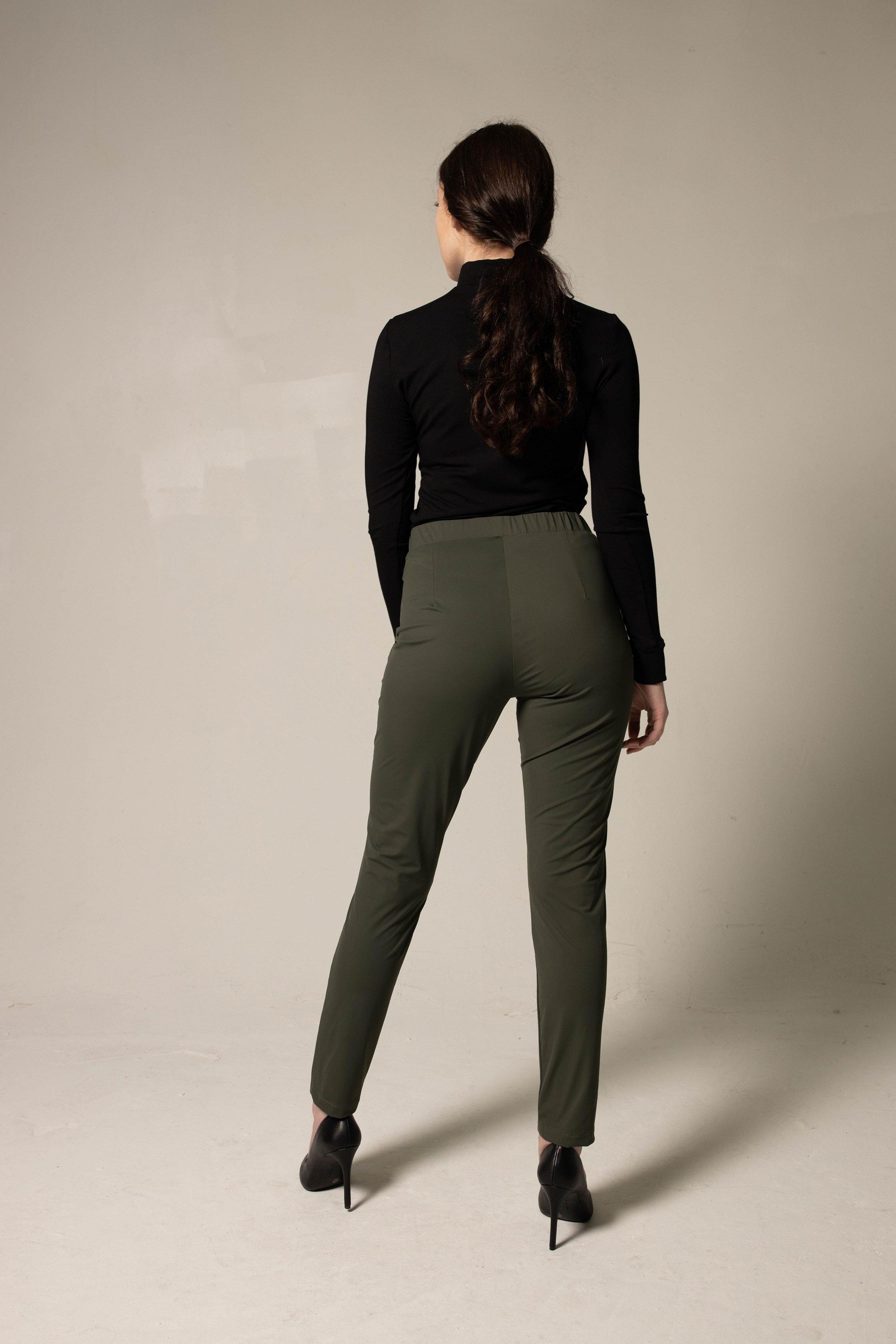 Olive Skinny Pants Women's Trousers5