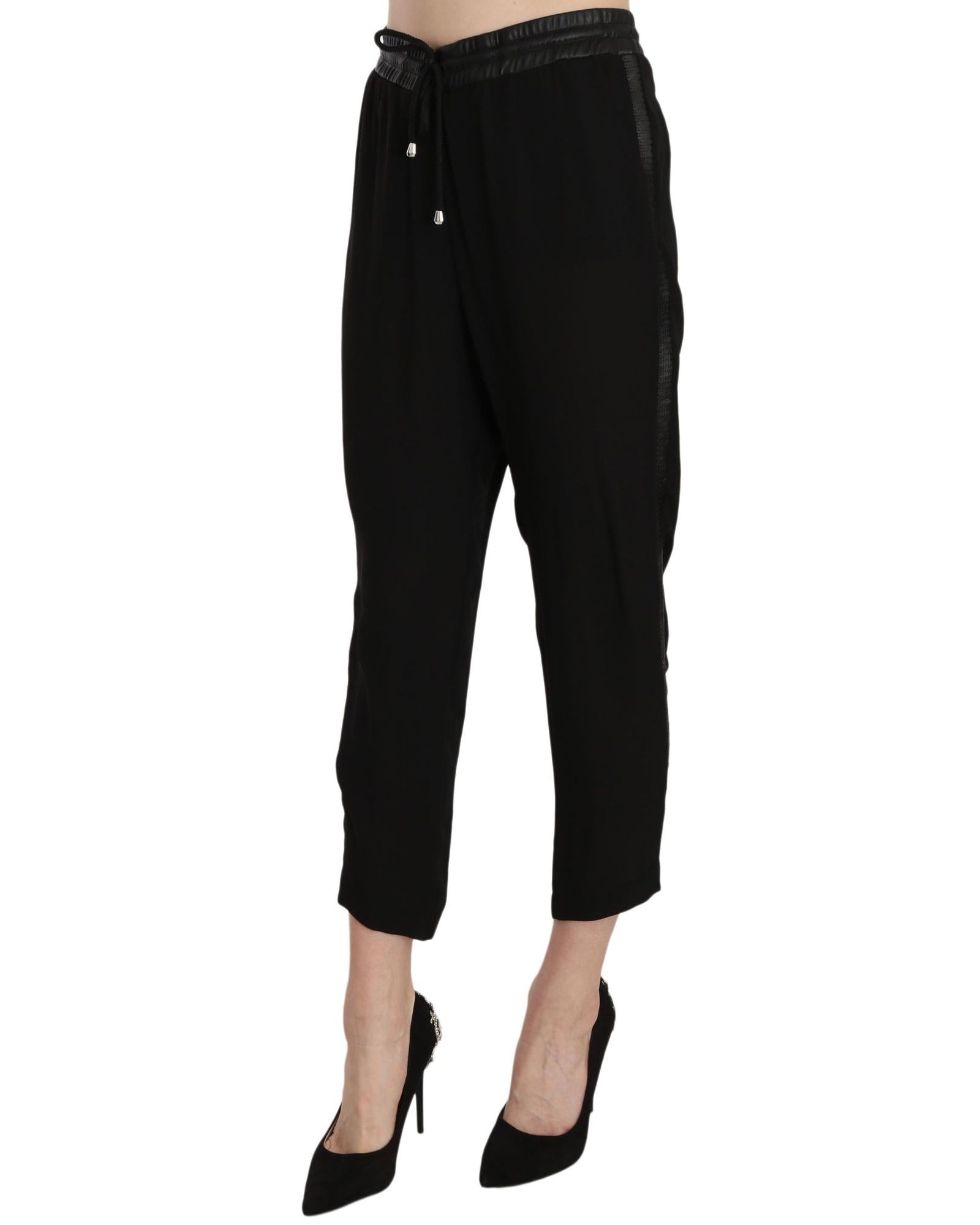 Guess  Womens Black Cuffed Pants