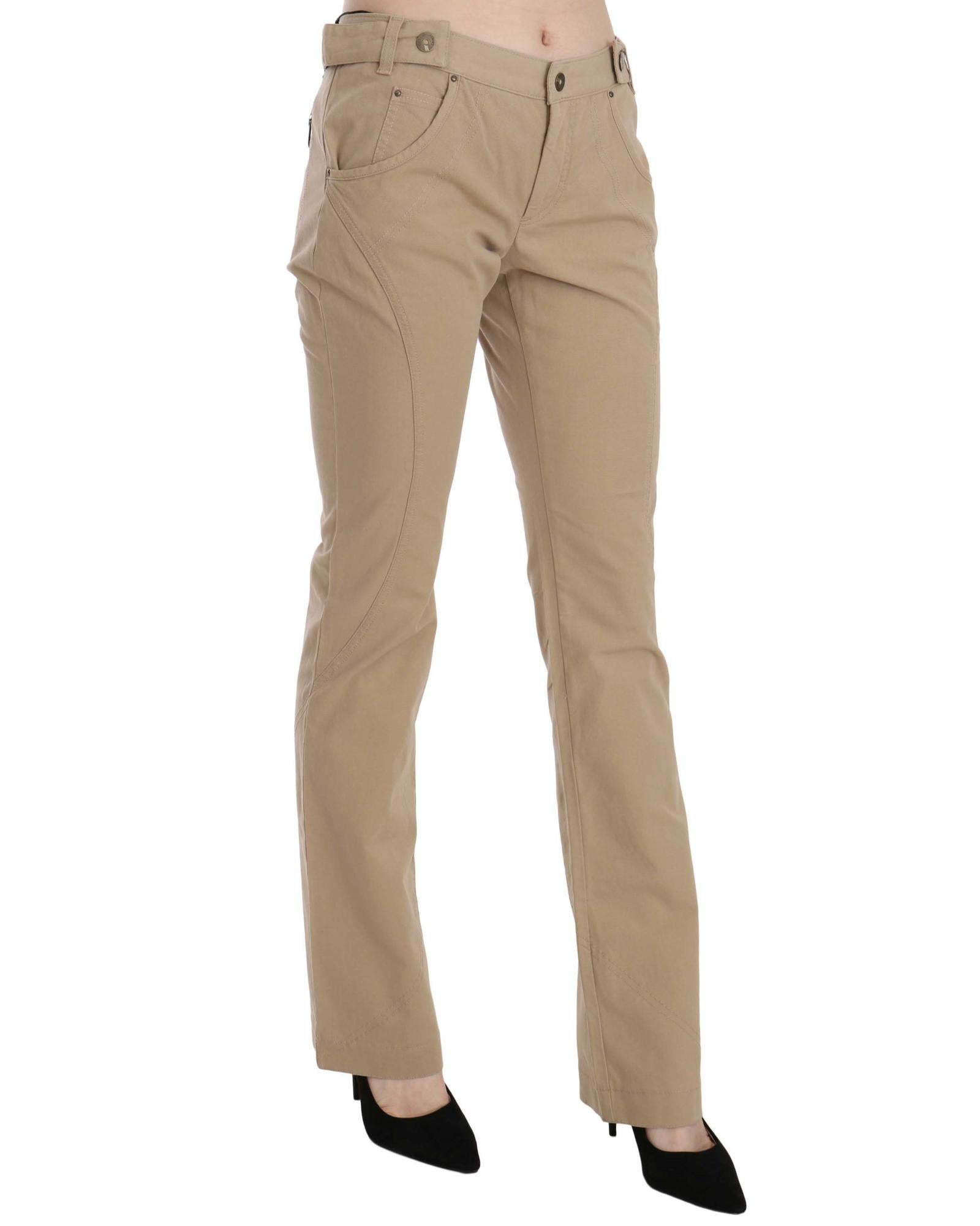 Just Cavalli  Womens Khaki Straight Leg Pants