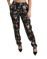 Dolce & Gabbana Printed Silk Mid Waist Pants8