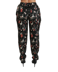 Dolce & Gabbana Printed Silk Mid Waist Pants5