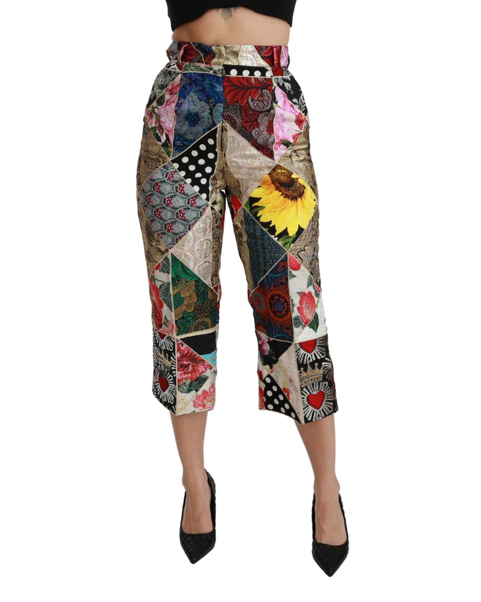 Dolce & Gabbana  Multicolor Patchwork Cropped Pants