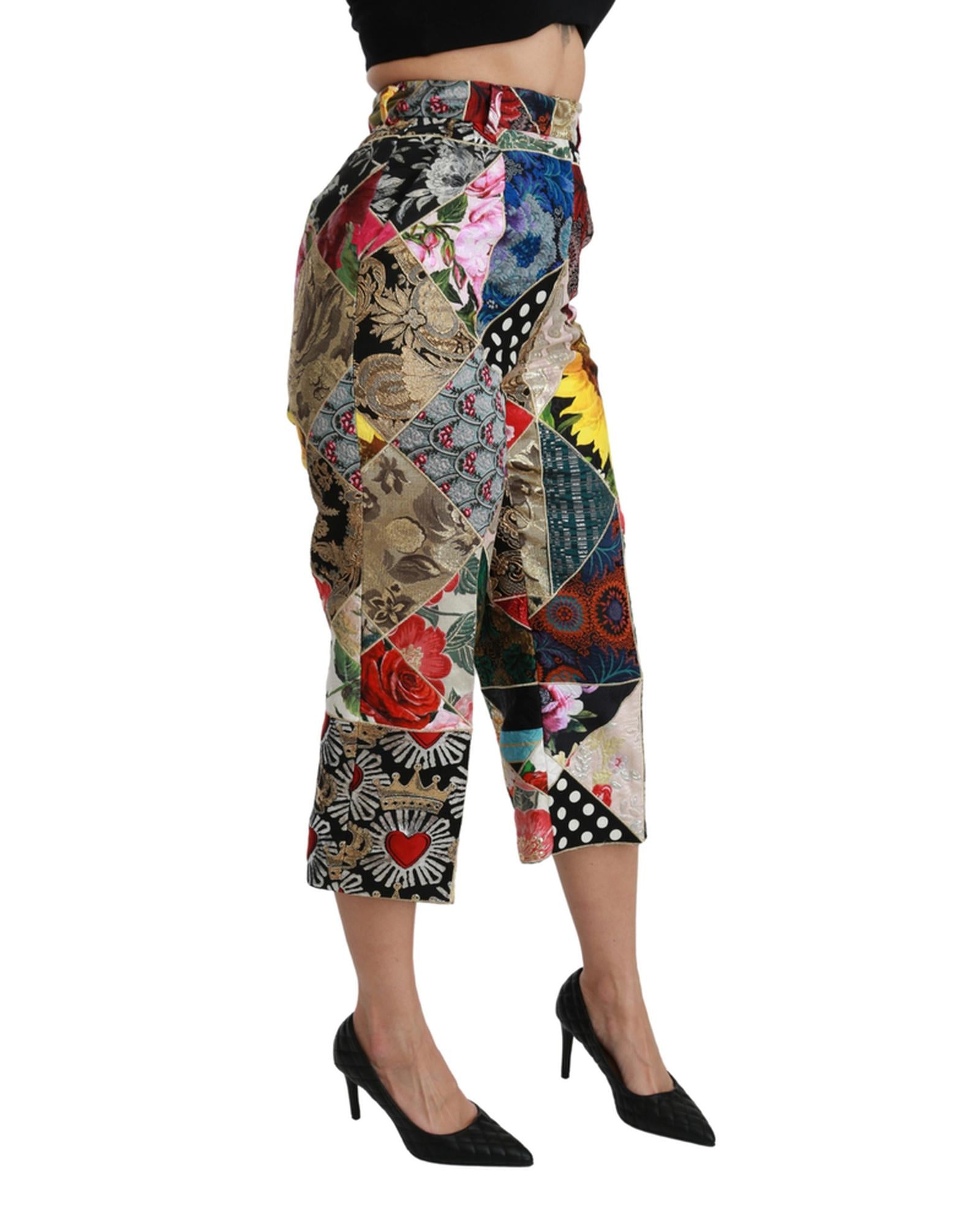 Dolce & Gabbana  Multicolor Patchwork Cropped Pants