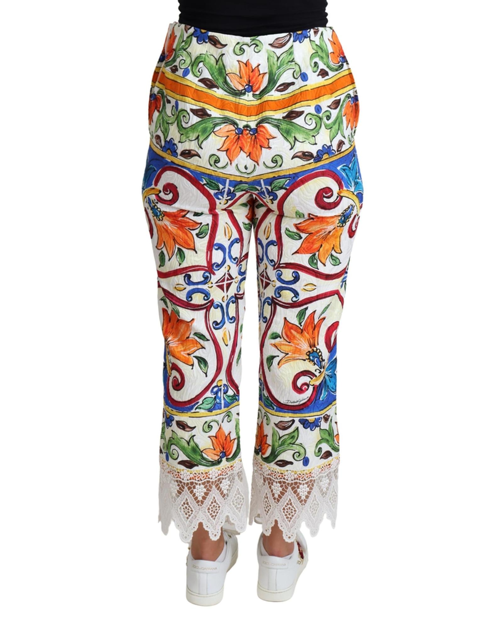 Dolce & Gabbana  Sicily Floral Print Cropped Wide Leg Pants19