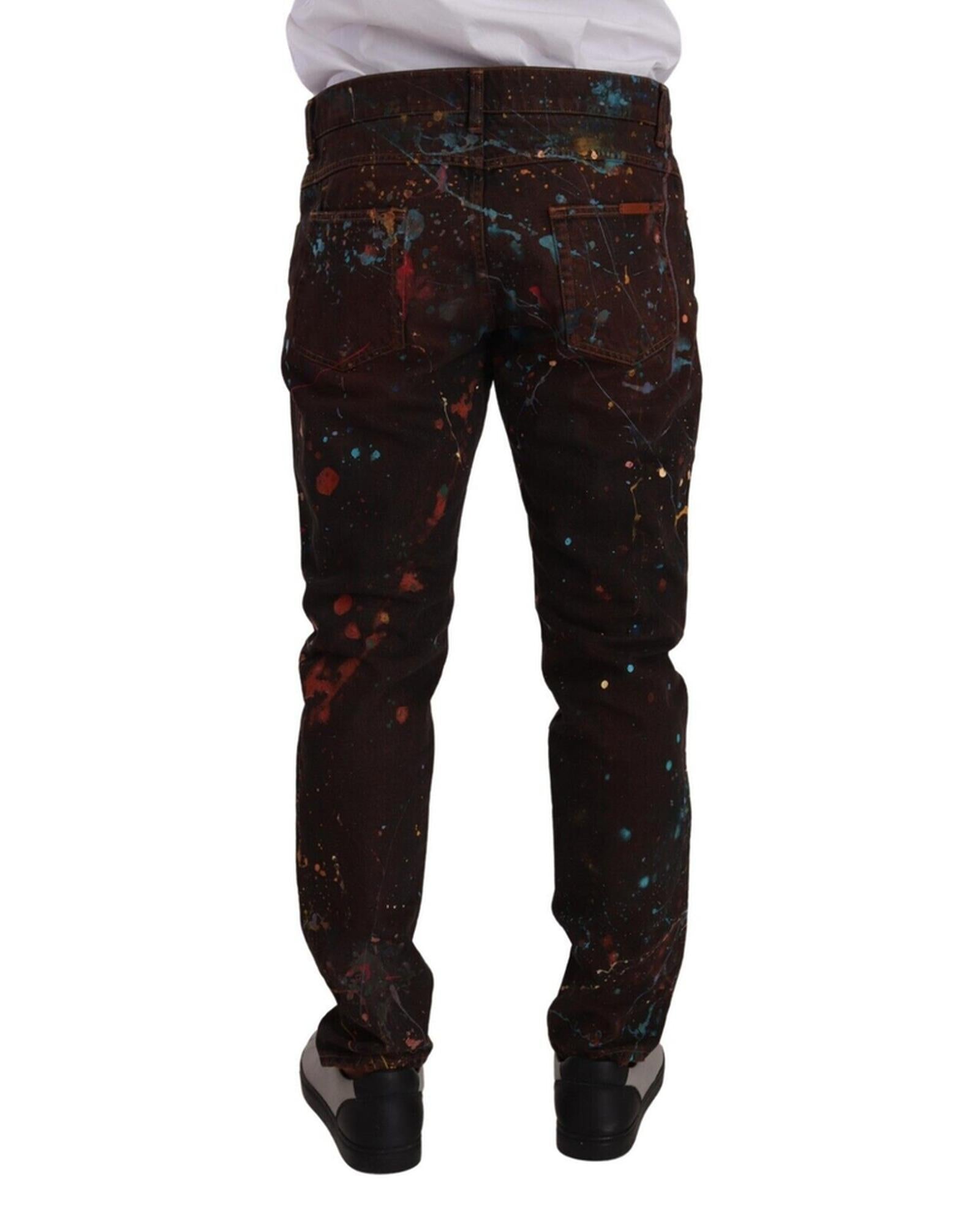 Dolce & Gabbana  Men's Paint Splatter Straight Leg Jeans