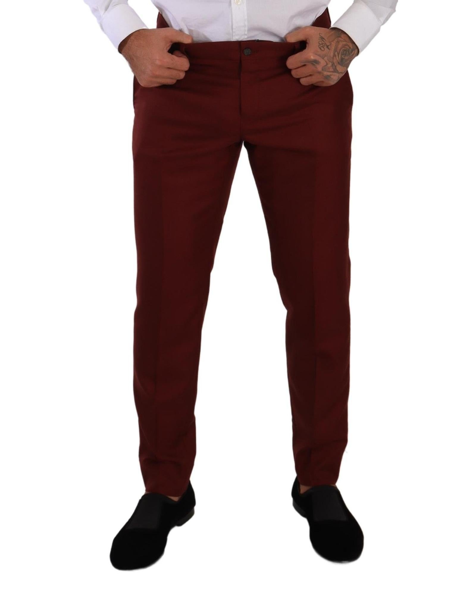 Dolce & Gabbana  Classic Fit Burgundy Dress Pants