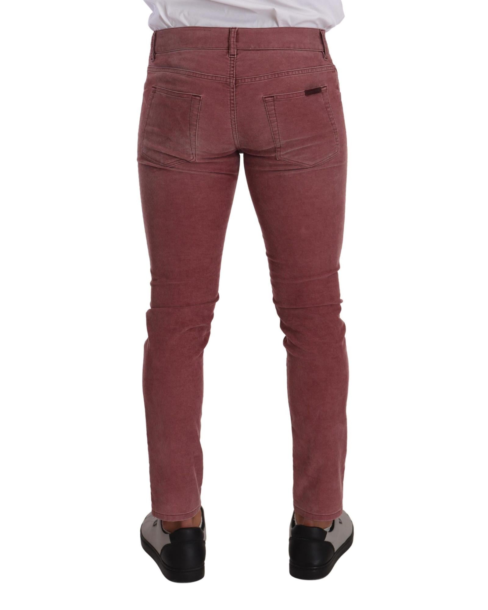 Dolce & Gabbana  Men's Slim Fit Corduroy Jeans - Red