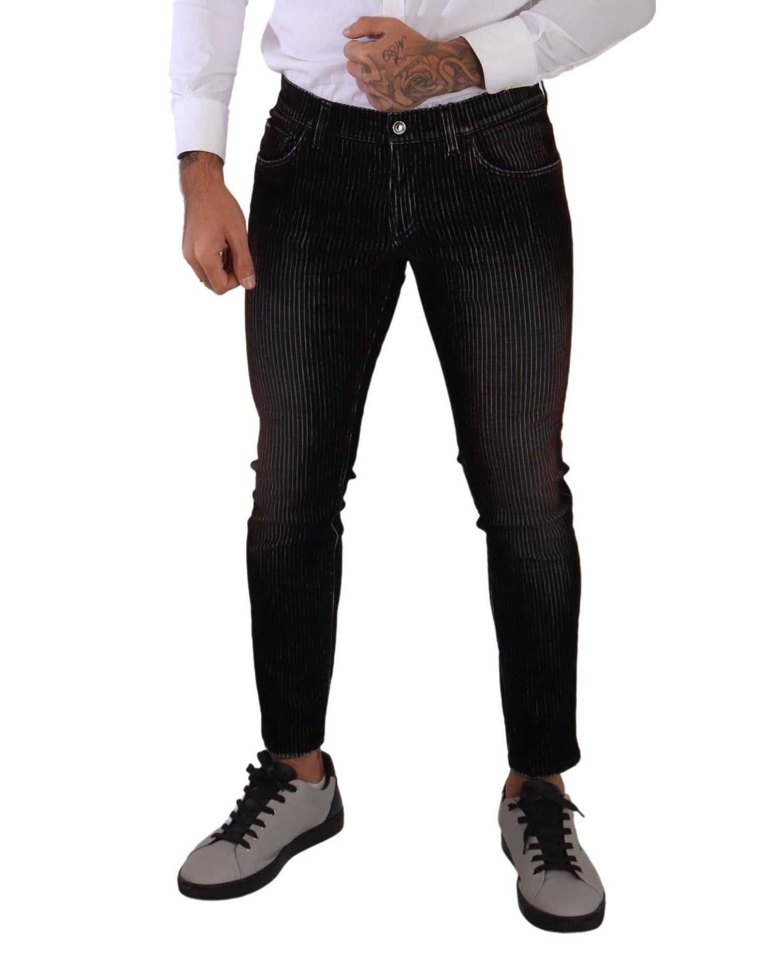 Dolce & Gabbana Striped Slim Fit Denim Jeans4