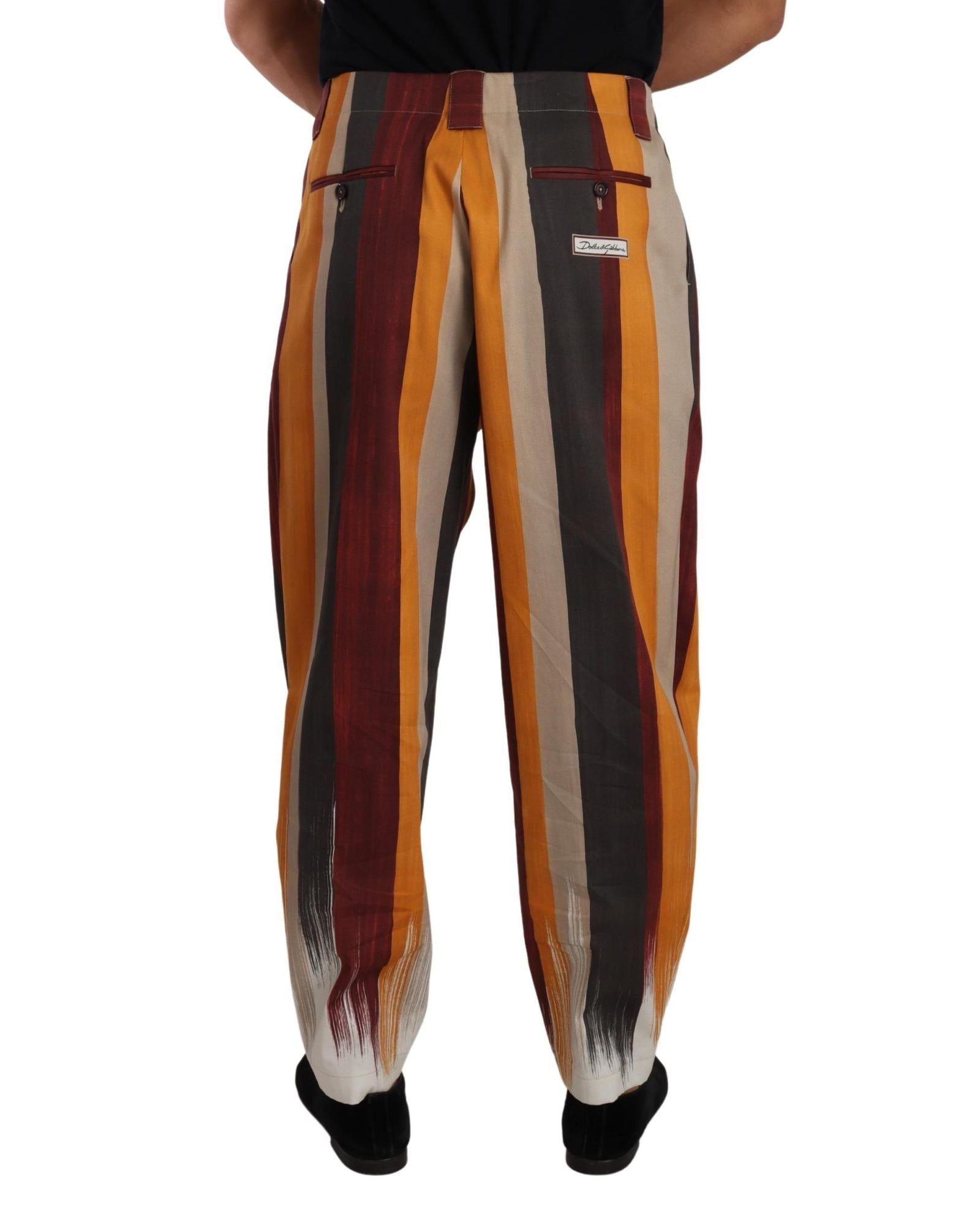 Dolce & Gabbana  Striped Cotton Trousers - Multicolor