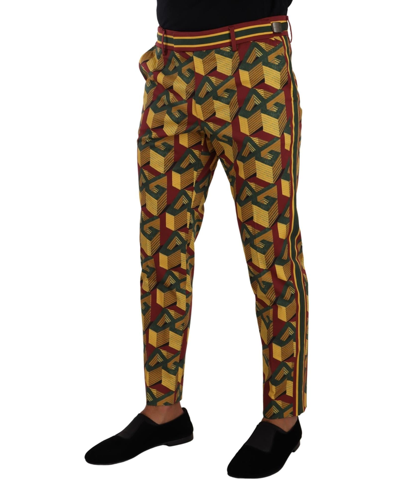 Dolce & Gabbana  Mens Geometric Print Slim Fit Pants