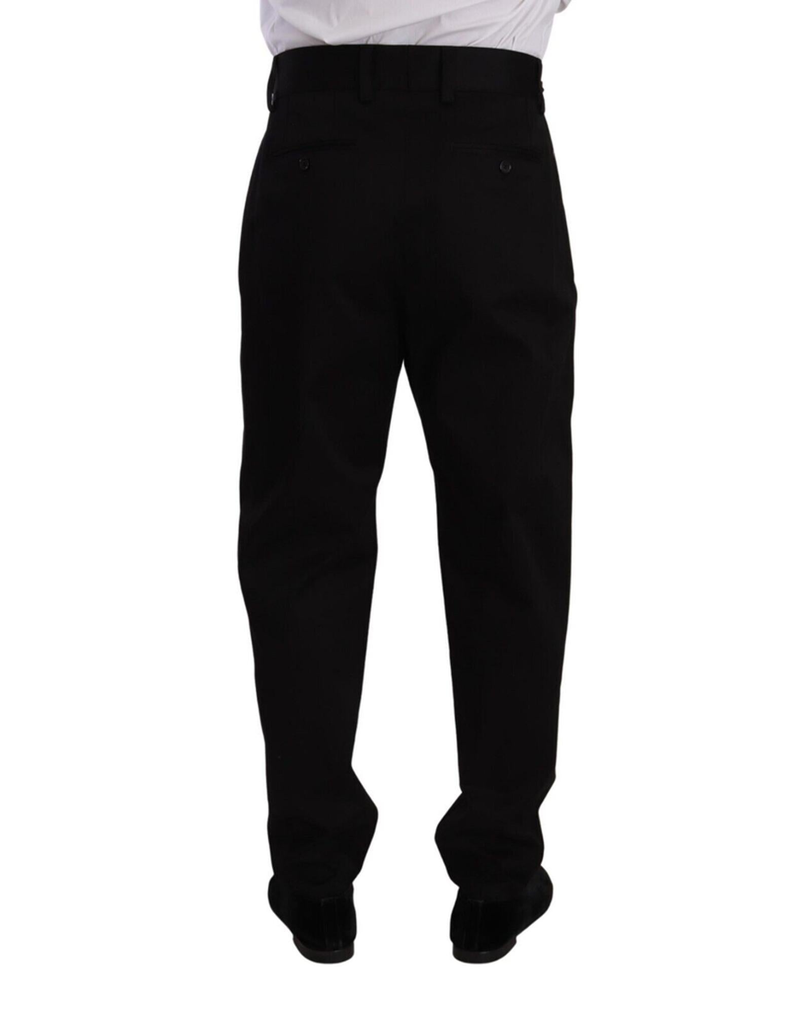 Dolce & Gabbana  Black Wool Trousers - Slim Fit