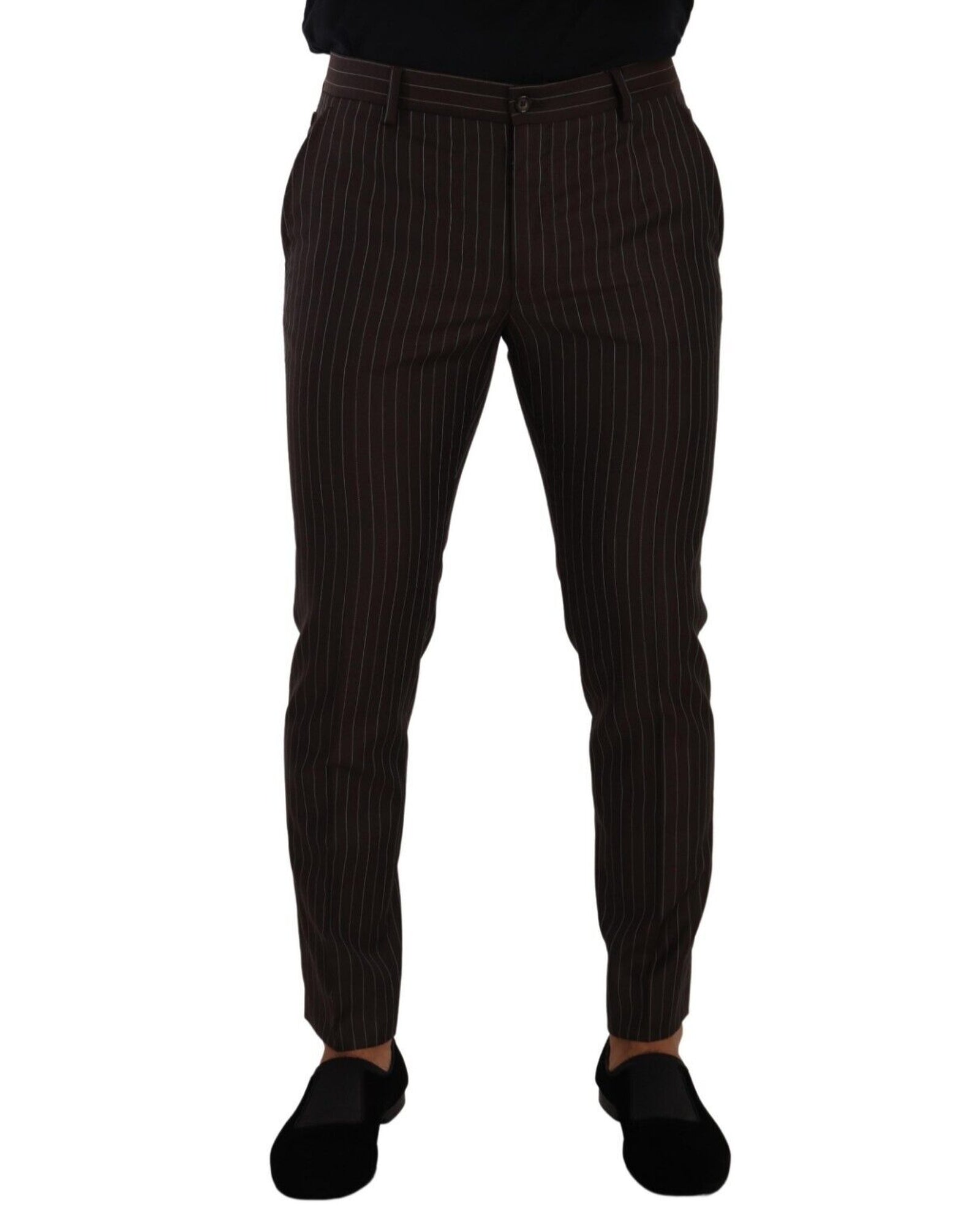 Dolce & Gabbana  Men's Brown Pinstripe Trousers