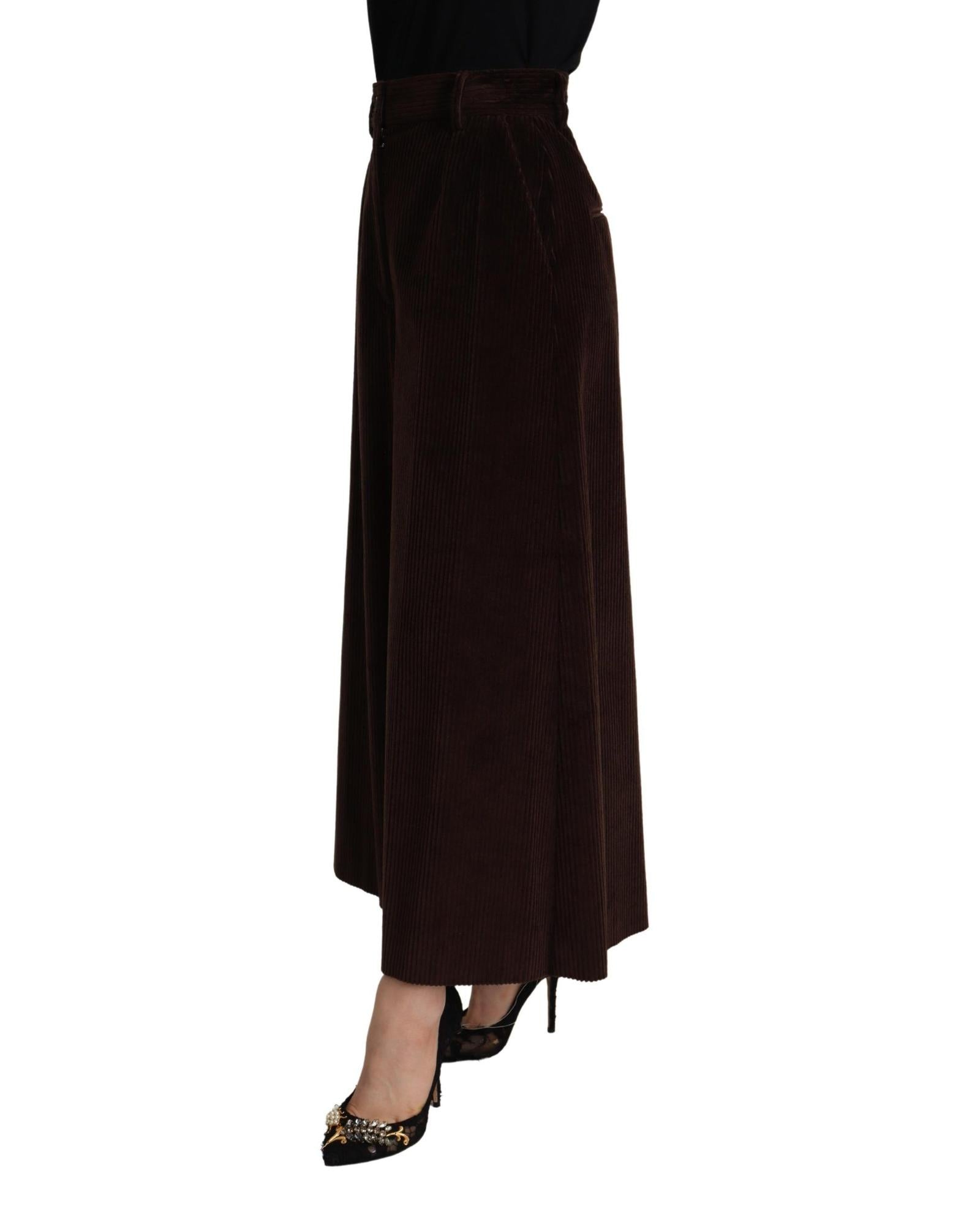 Dolce & Gabbana  Brown Corduroy Wide Leg Trousers