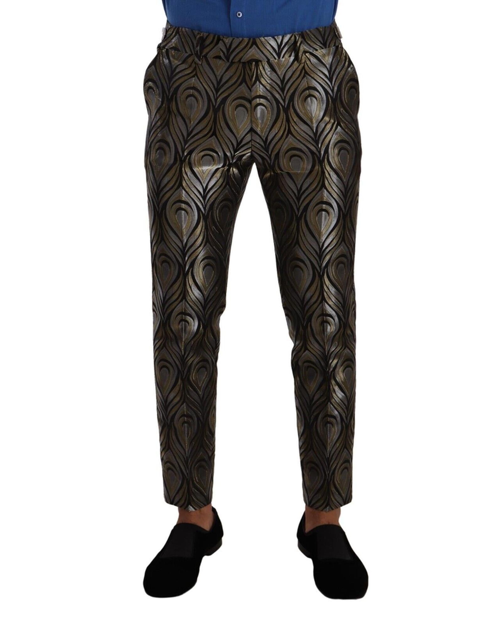 Dolce & Gabbana  Peacock Print Slim Fit Trousers