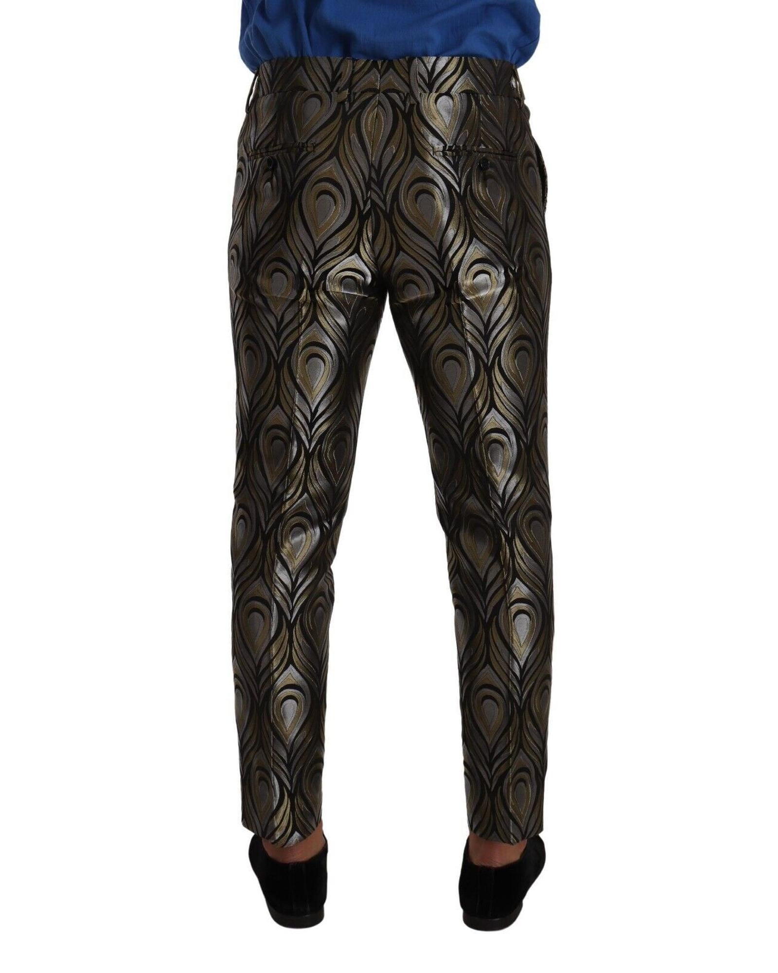 Dolce & Gabbana  Peacock Print Slim Fit Trousers