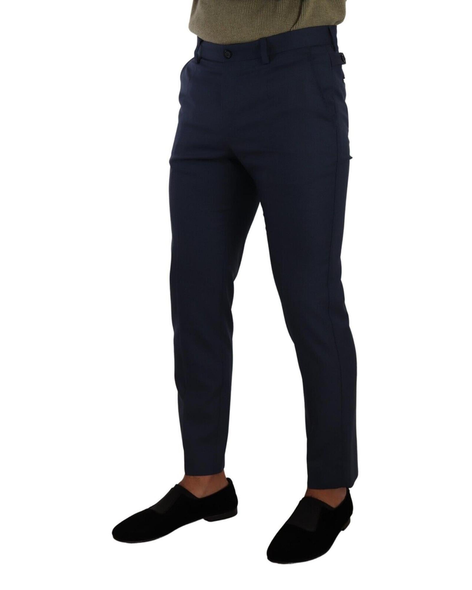 Dolce & Gabbana  Classic Fit Wool Trousers - Navy