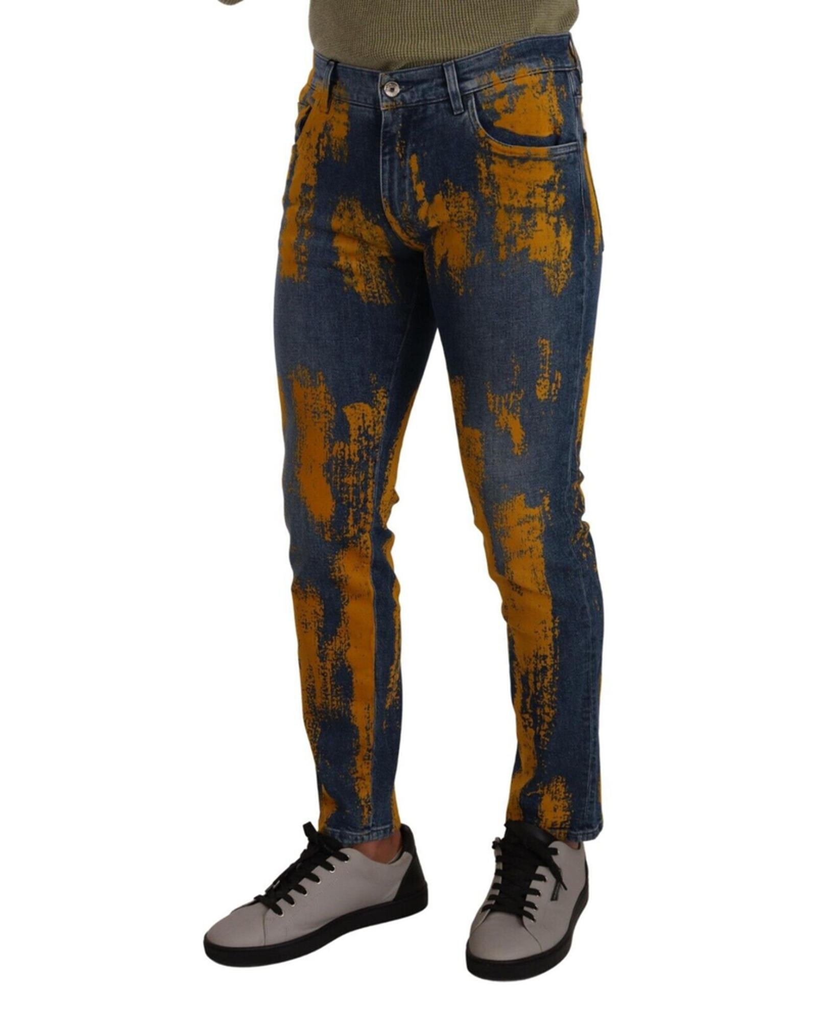 Dolce & Gabbana Yellow Dye Cotton Skinny Denim Jeans13