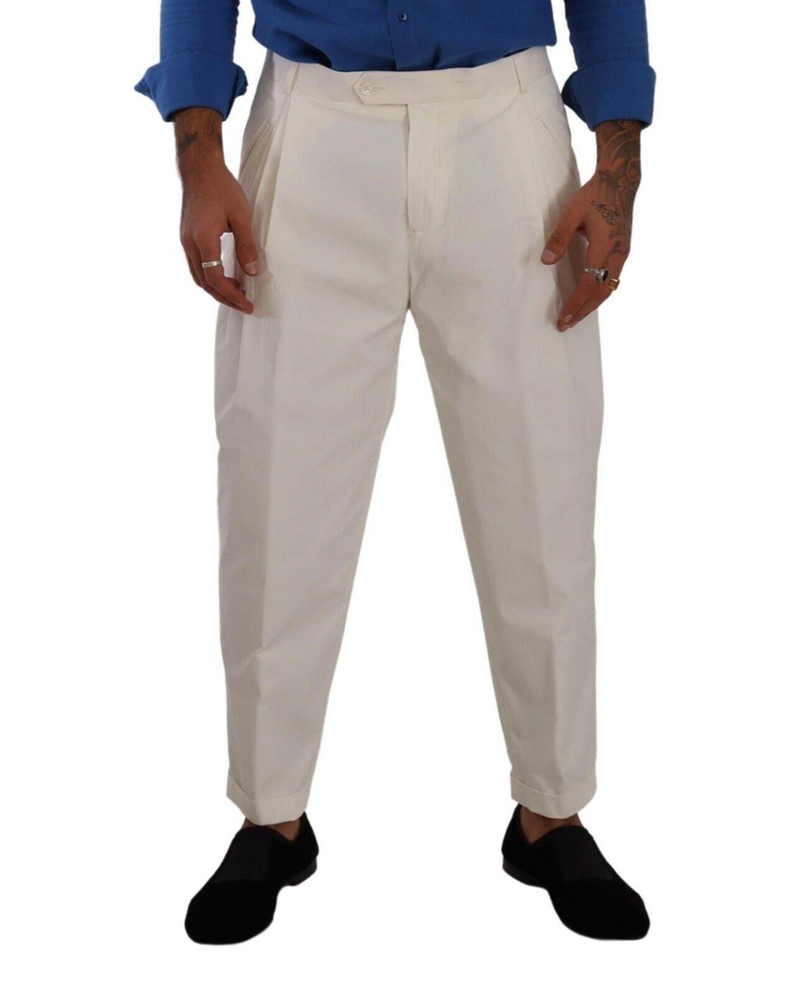 Dolce & Gabbana  Men's Pleated Trousers White