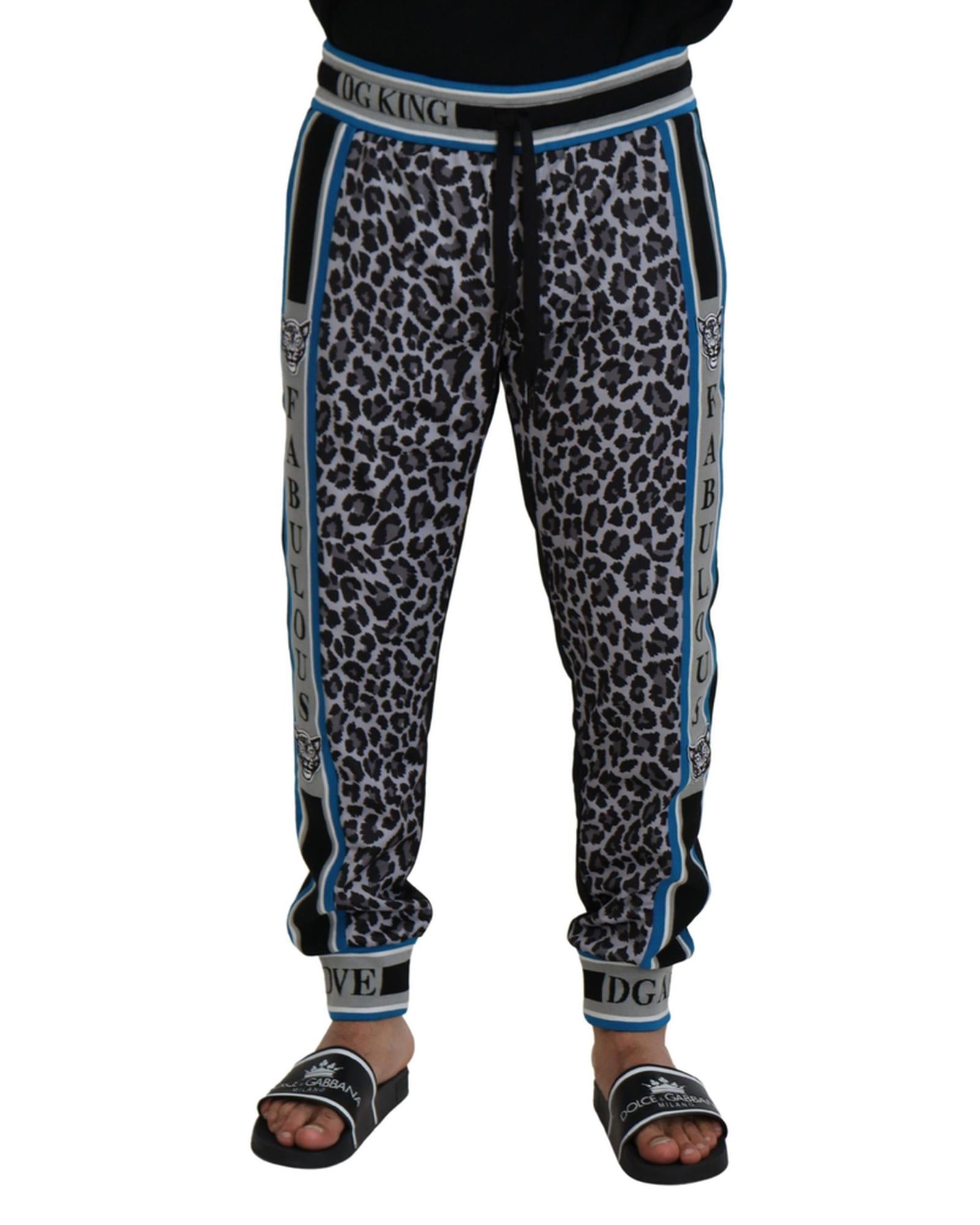 Dolce & Gabbana  Mens Leopard Print Jogger Pants