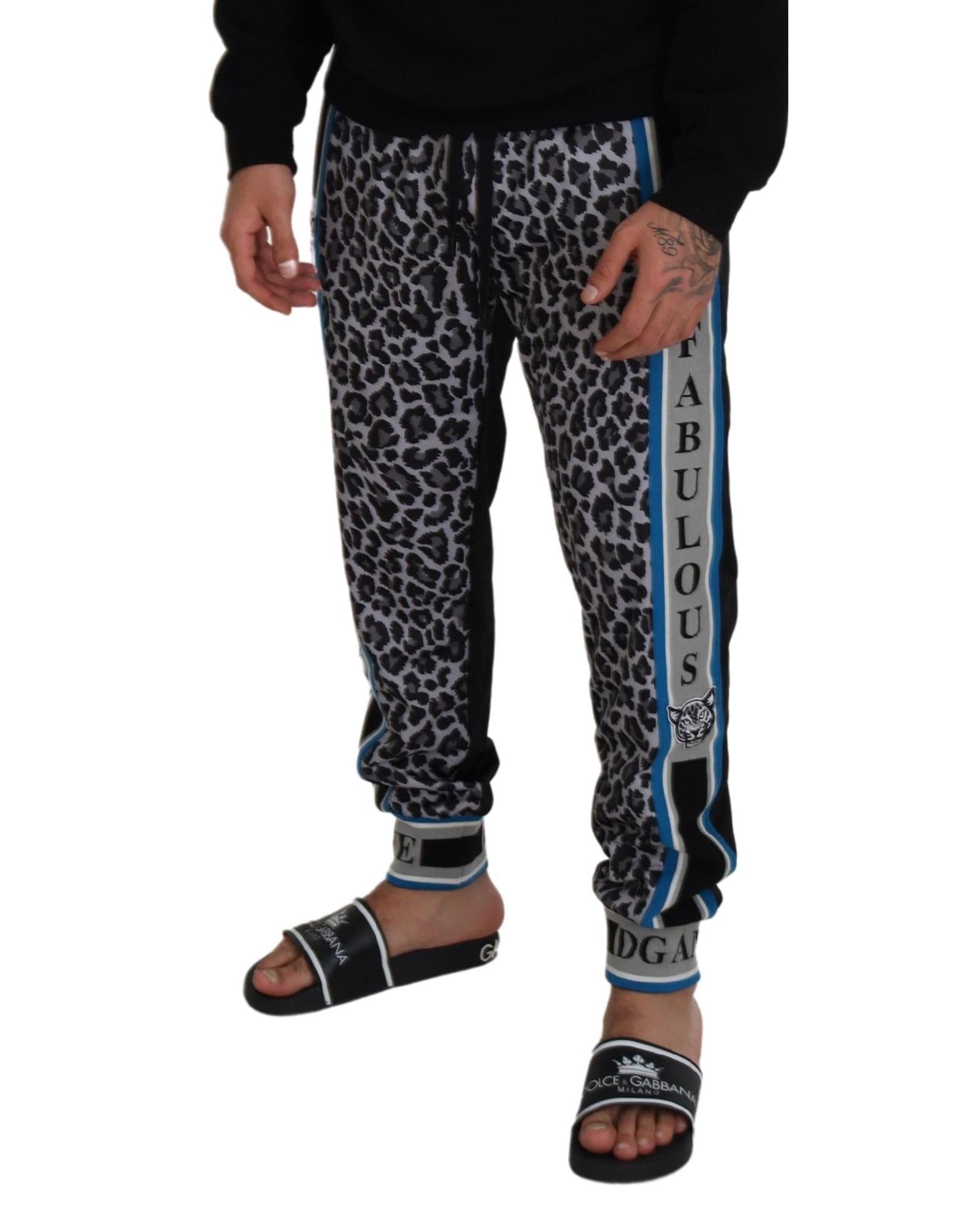 Dolce & Gabbana  Mens Leopard Print Jogger Pants