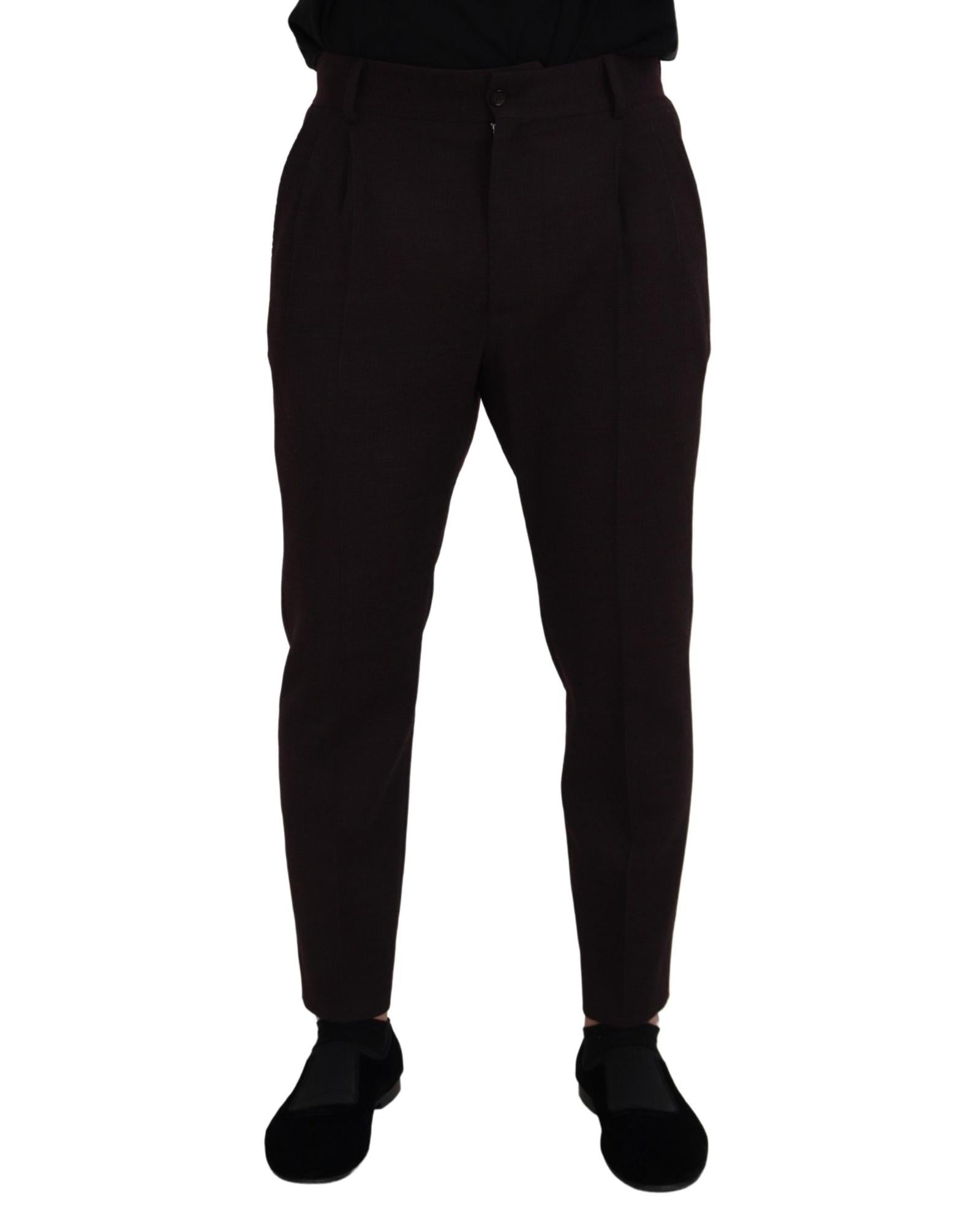 Dolce & Gabbana  Men's Classic Fit Wool Trousers in Black