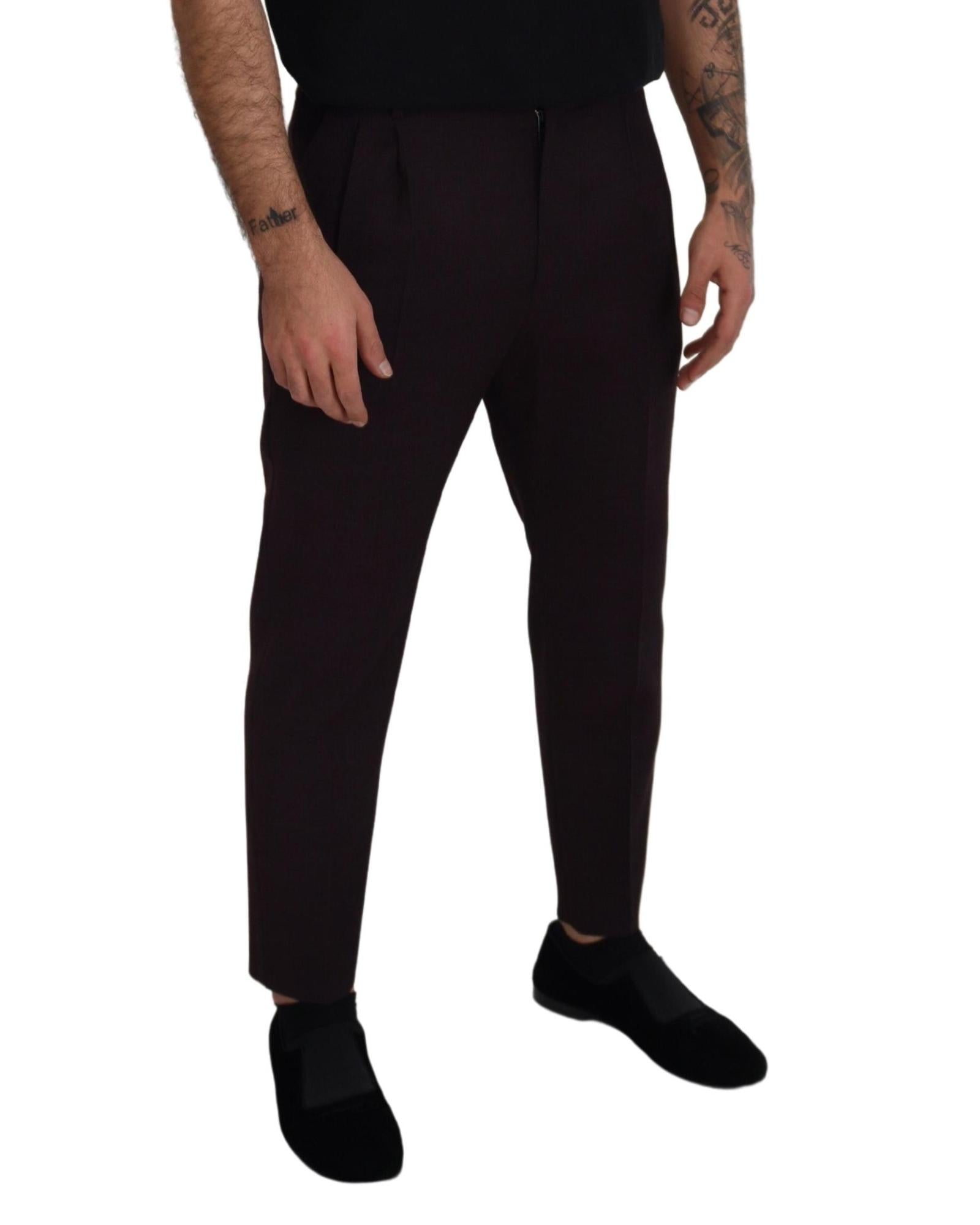 Dolce & Gabbana  Men's Classic Fit Wool Trousers in Black