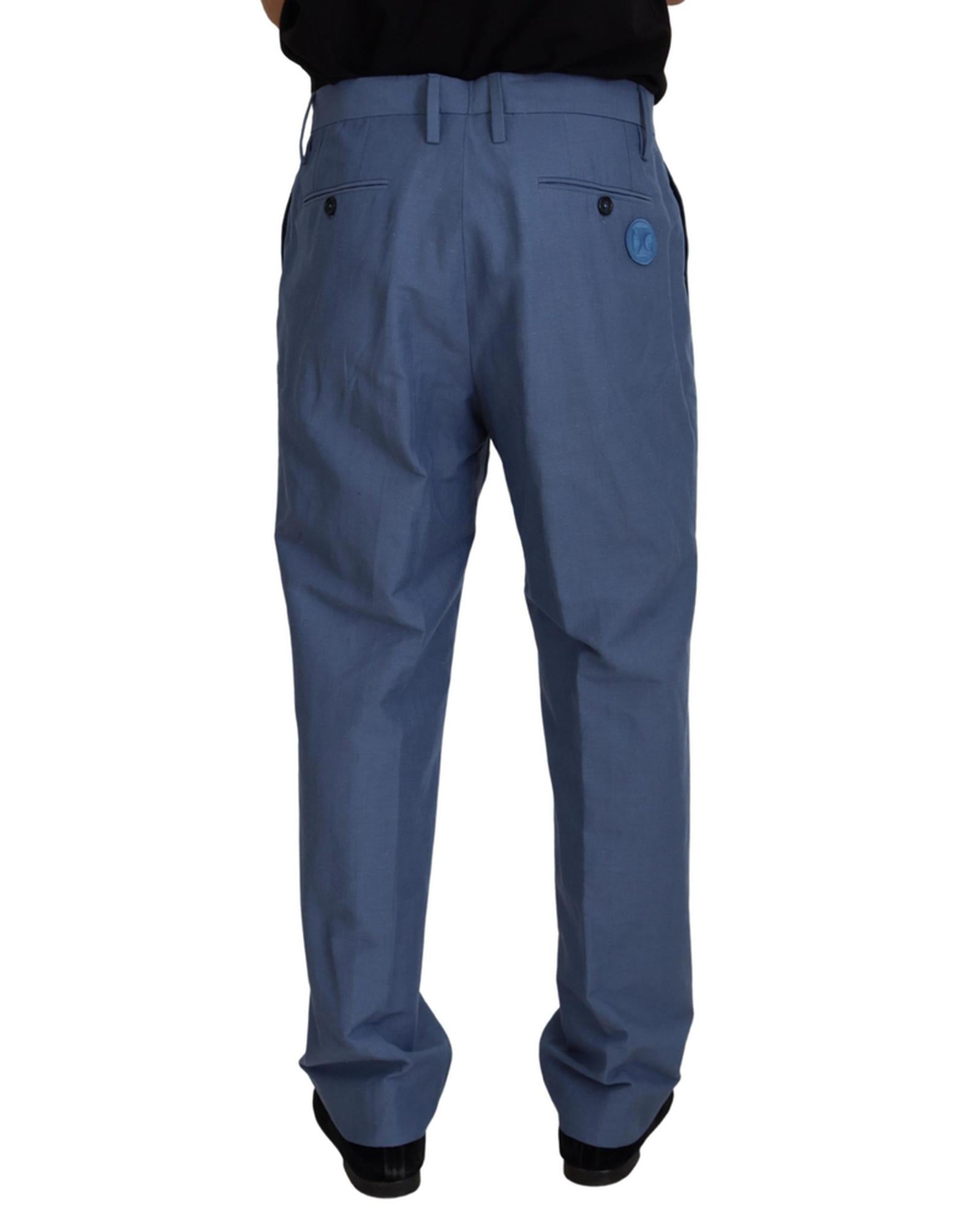 Dolce & Gabbana  Pleated Trousers for Men - Classic Fit Blue