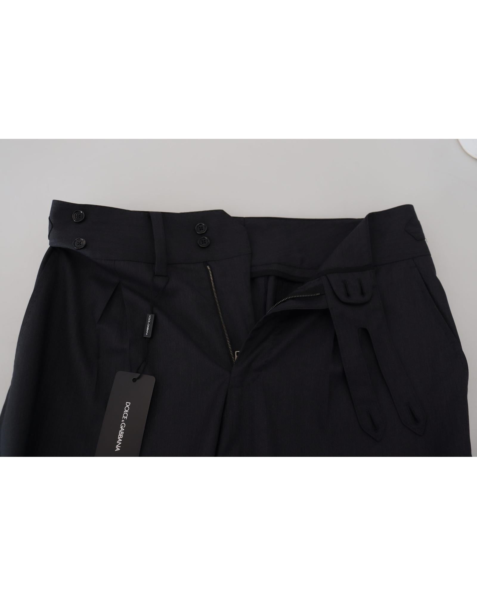 Dolce & Gabbana  Classic Fit Wool Trousers - Black