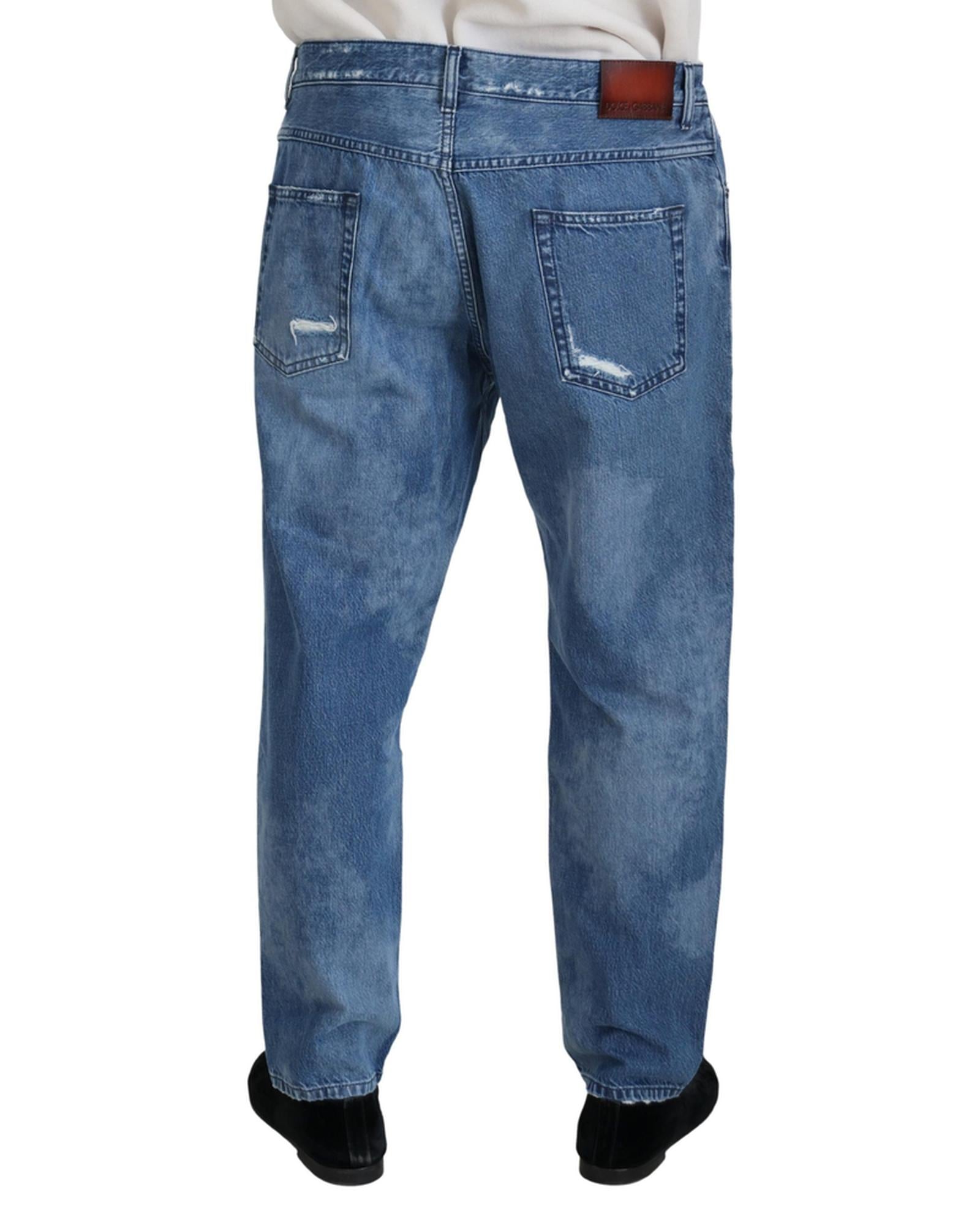 Dolce & Gabbana  Men's Distressed Straight Leg Jeans