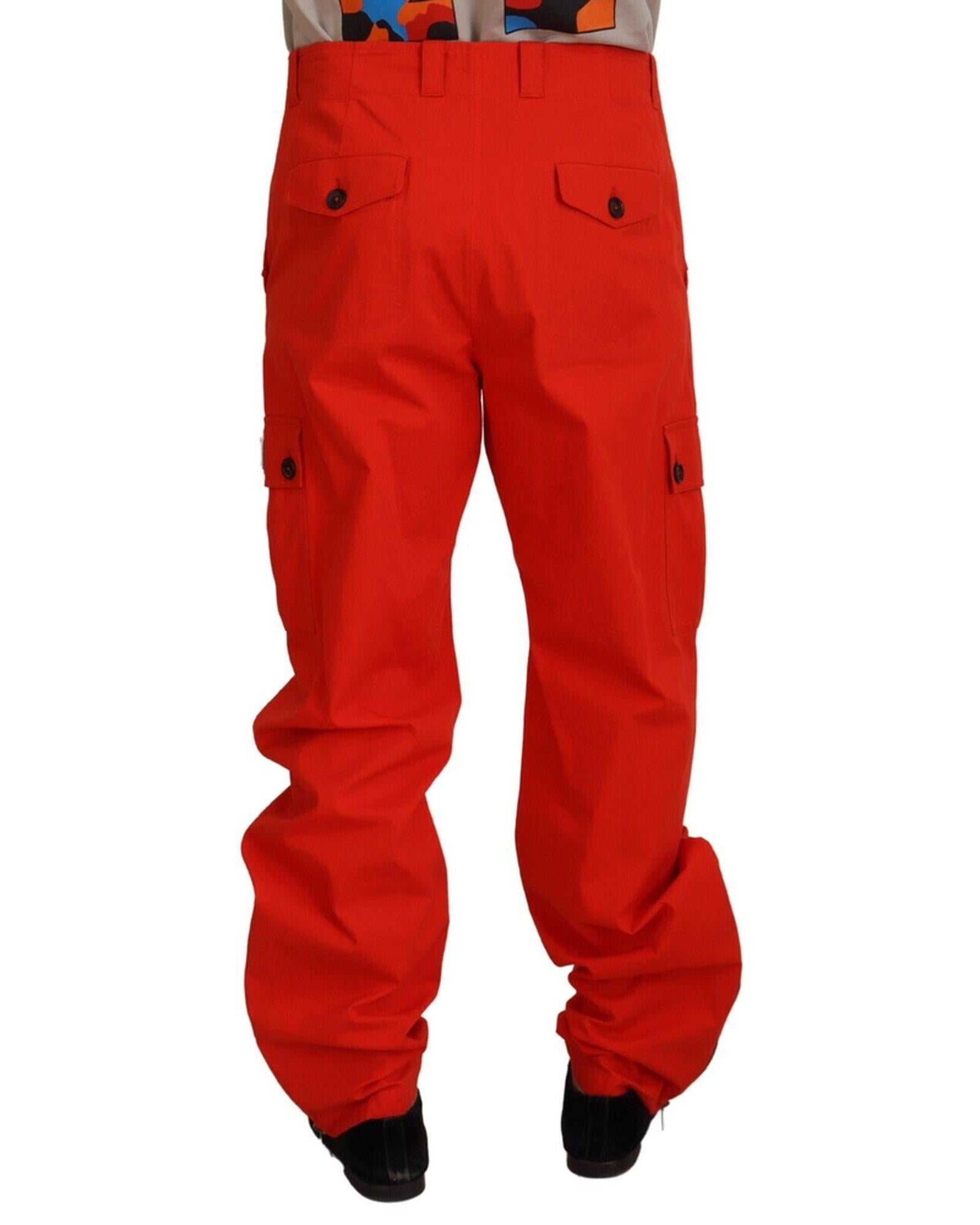 Dolce & Gabbana  Men's Red Cargo Pants