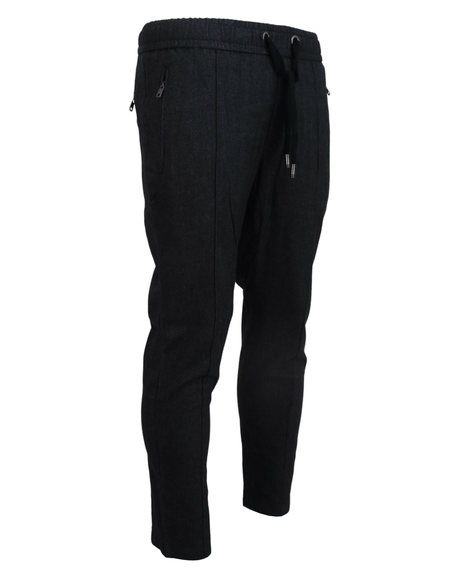 Dolce & Gabbana  Men's Black Denim Jogger Pants