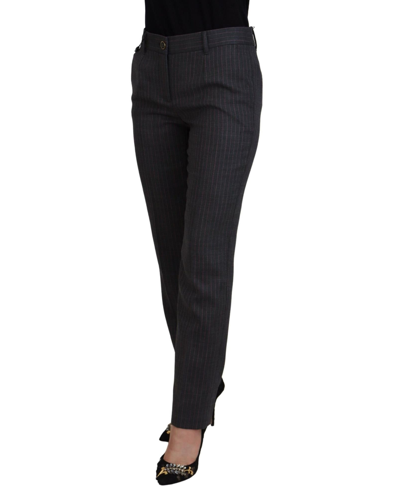 Dolce & Gabbana  Women's Gray Pinstripe Pants