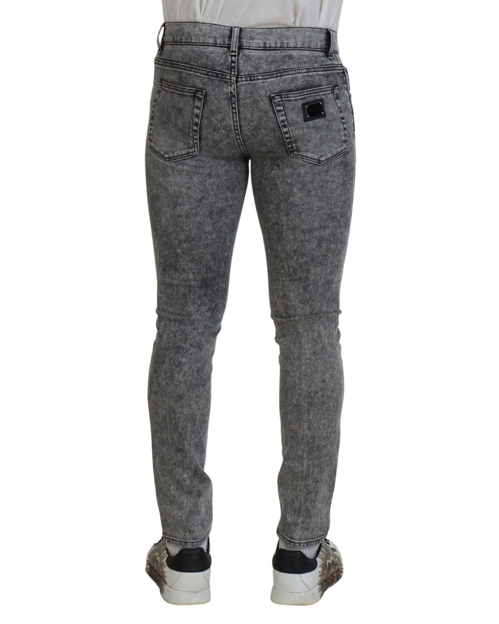 Dolce & Gabbana  Mens Slim Fit Acid Wash Jeans