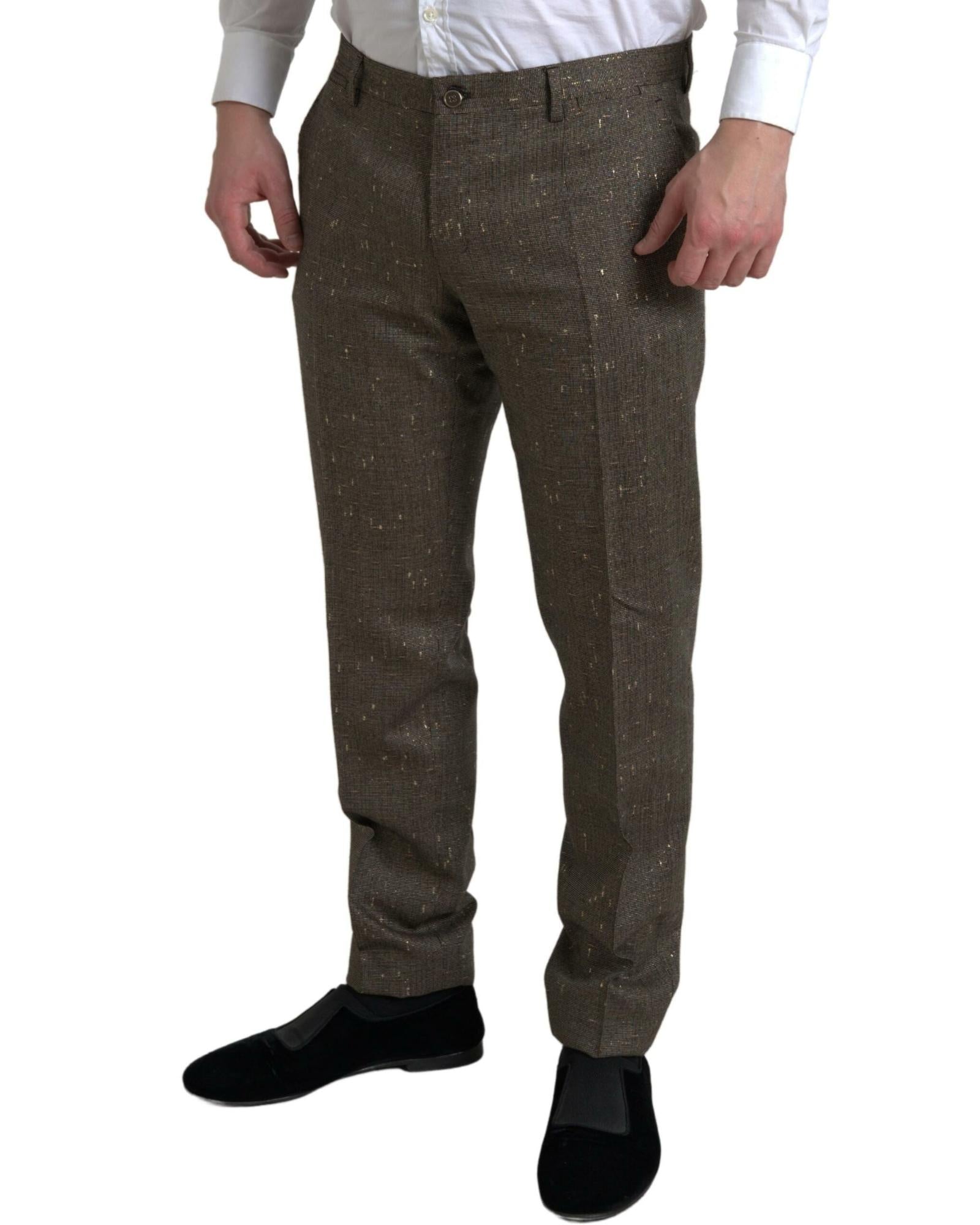 Dolce & Gabbana  Classic Fit Wool Trousers - Brown