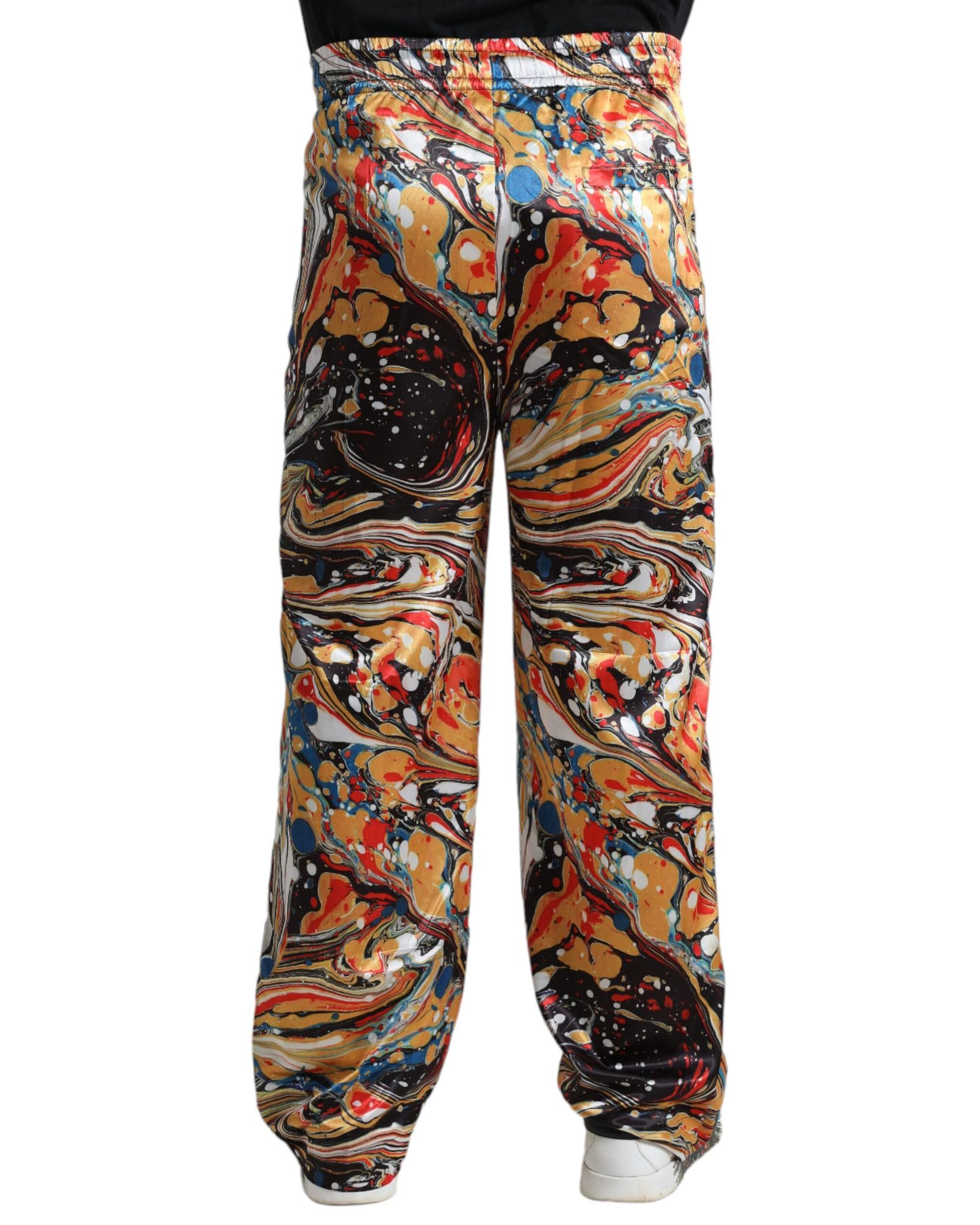 Dolce & Gabbana Marble Print Satin Track Pants2