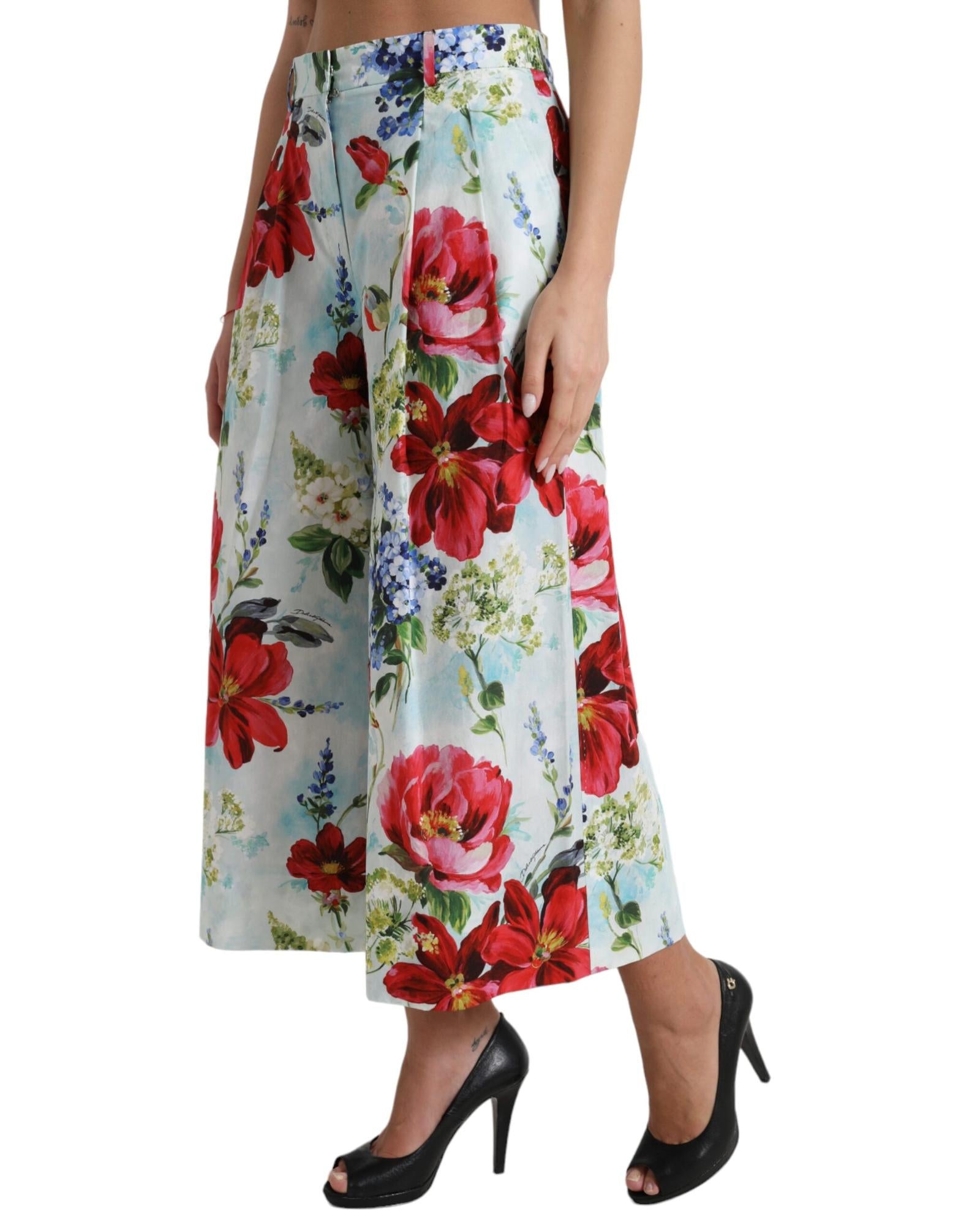 Dolce & Gabbana  Floral Print Culottes - Women's Casual Wide-Leg Pants