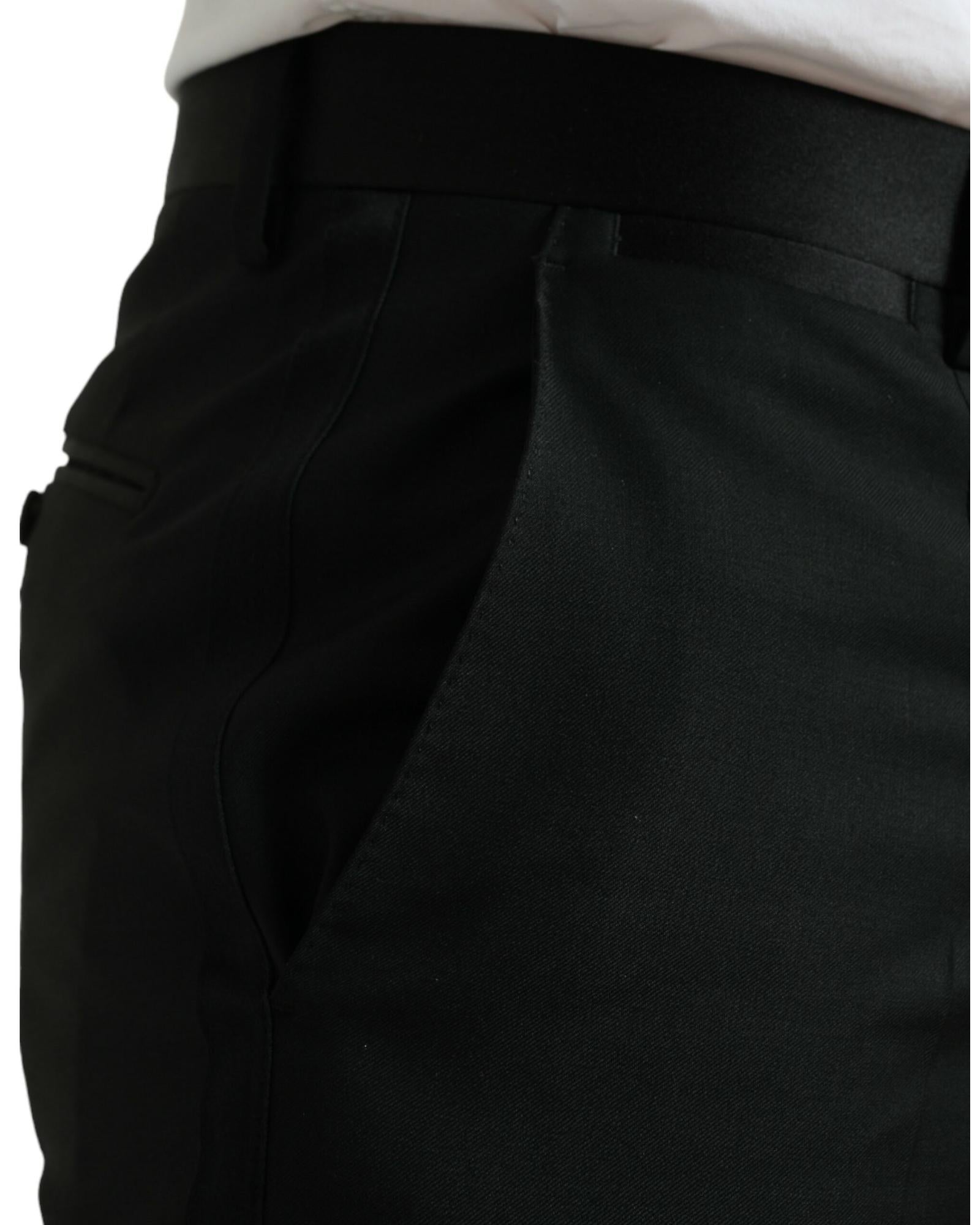 Dolce & Gabbana  Classic Fit Wool Trousers - Black