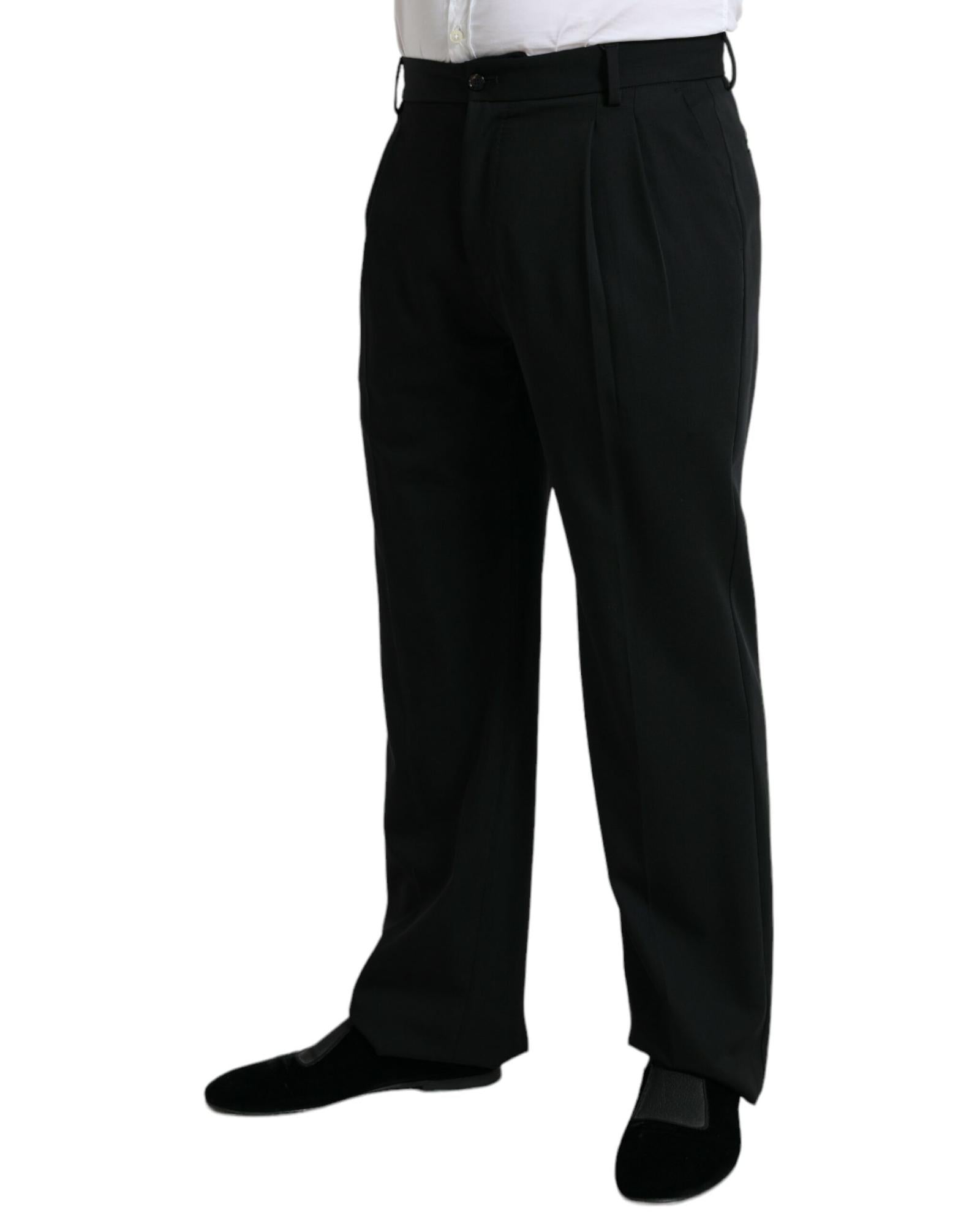 Dolce & Gabbana  Classic Fit Wool Trousers - Black