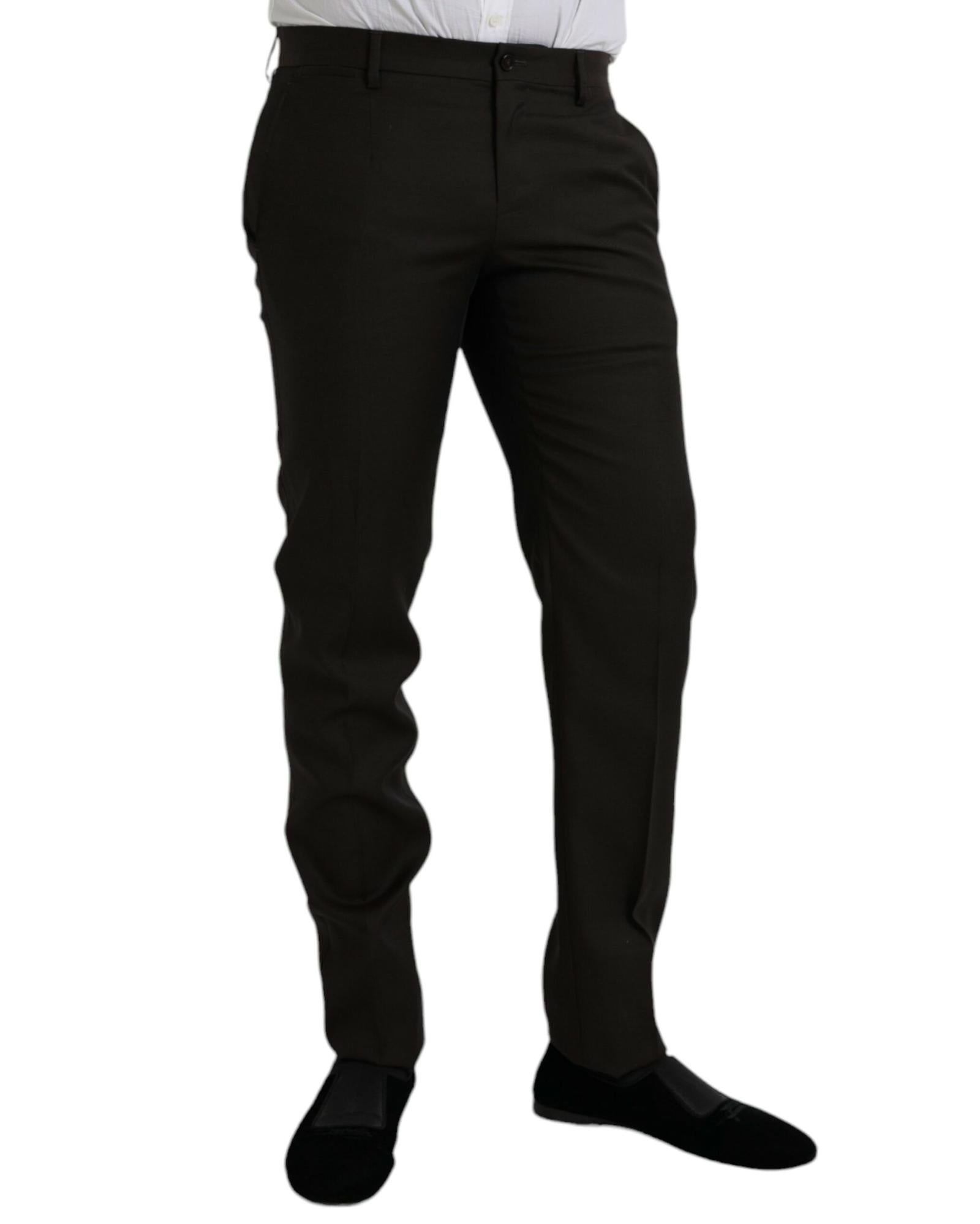 Dolce & Gabbana  Classic Fit Stretch Wool Trousers Black