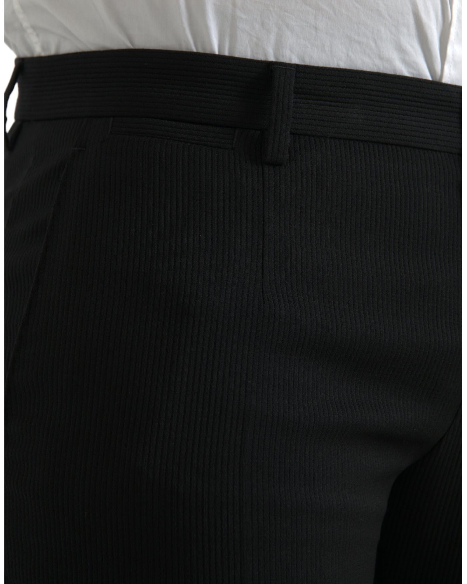 Dolce & Gabbana  Slim Fit Pinstripe Trousers Black