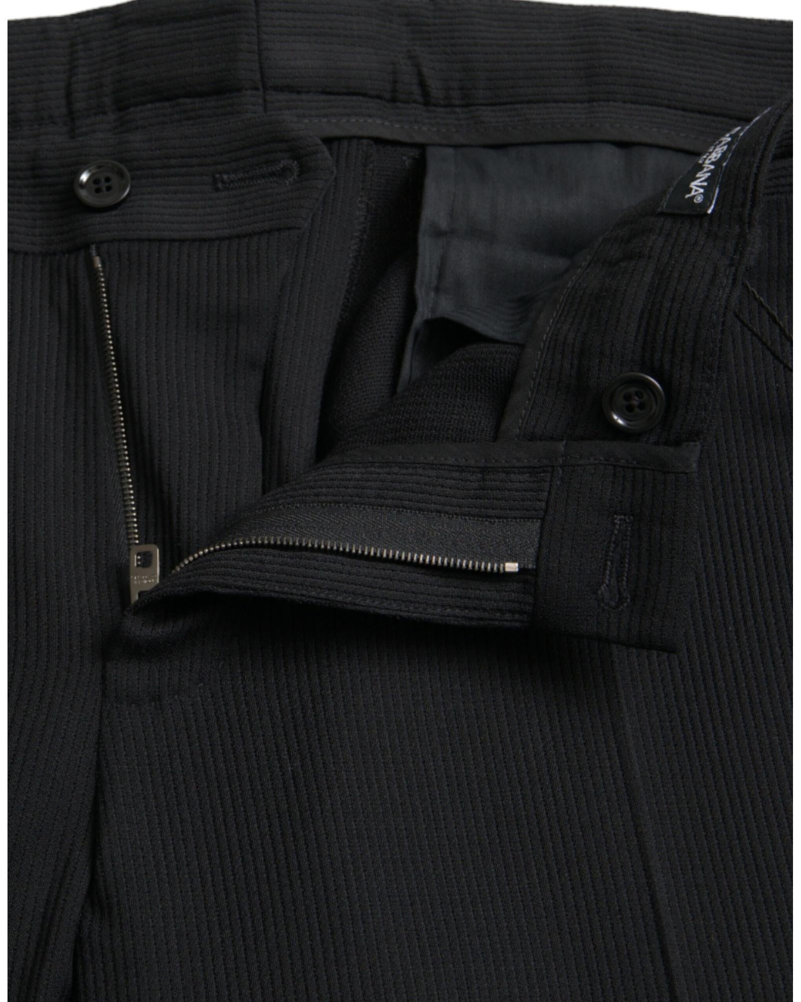 Dolce & Gabbana  Slim Fit Pinstripe Trousers Black