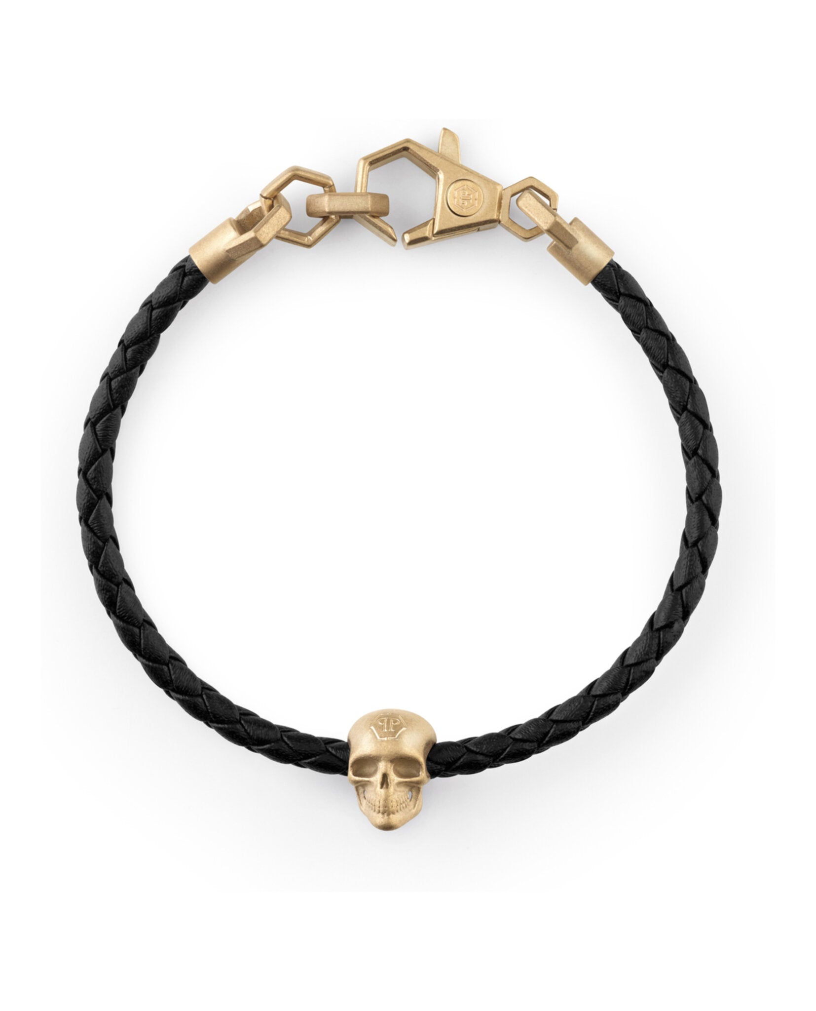 Philipp Plein Mens Linked Leather Bracelet