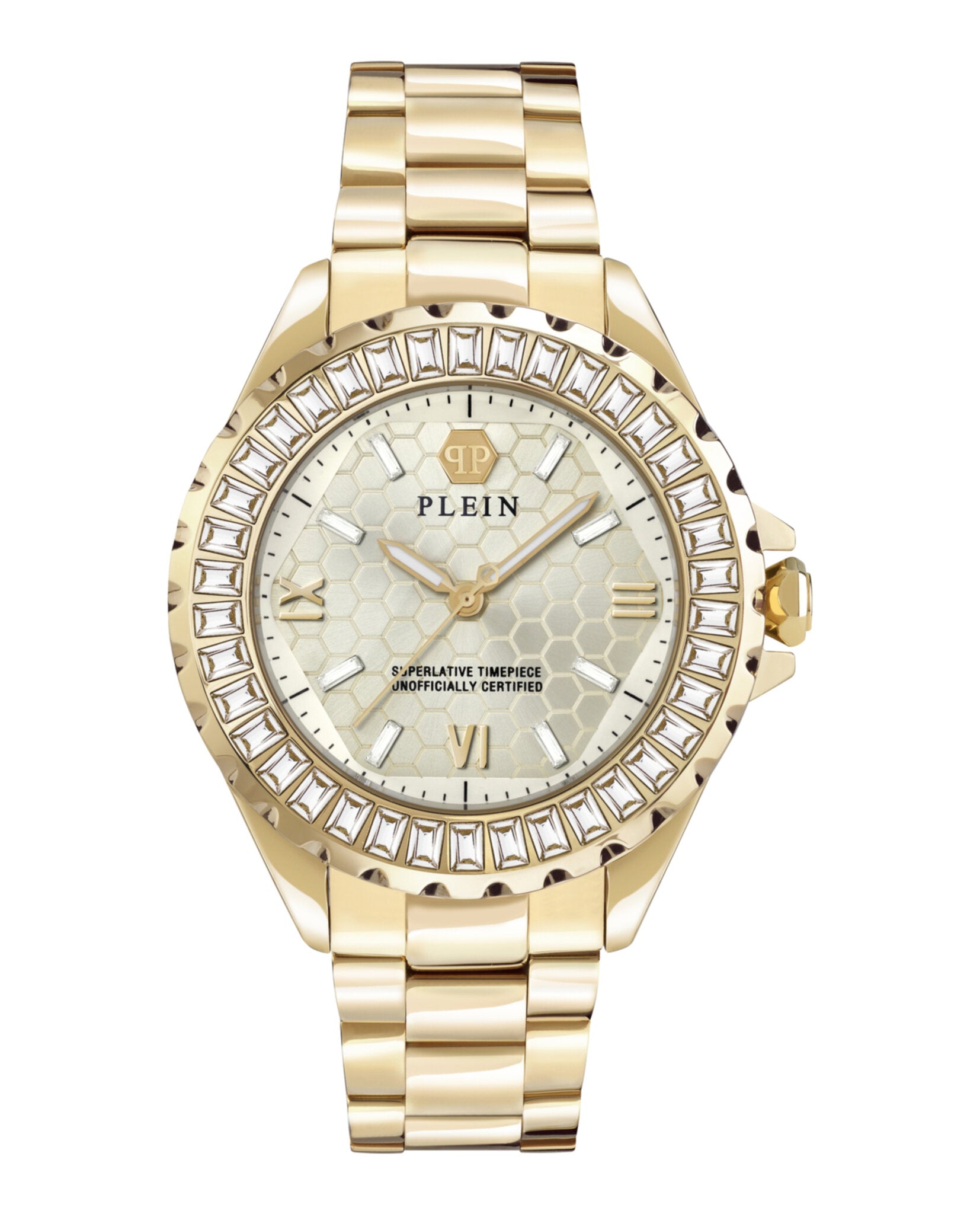 Philipp Plein Womens  Gold 38mm Bracelet Fashion Watch