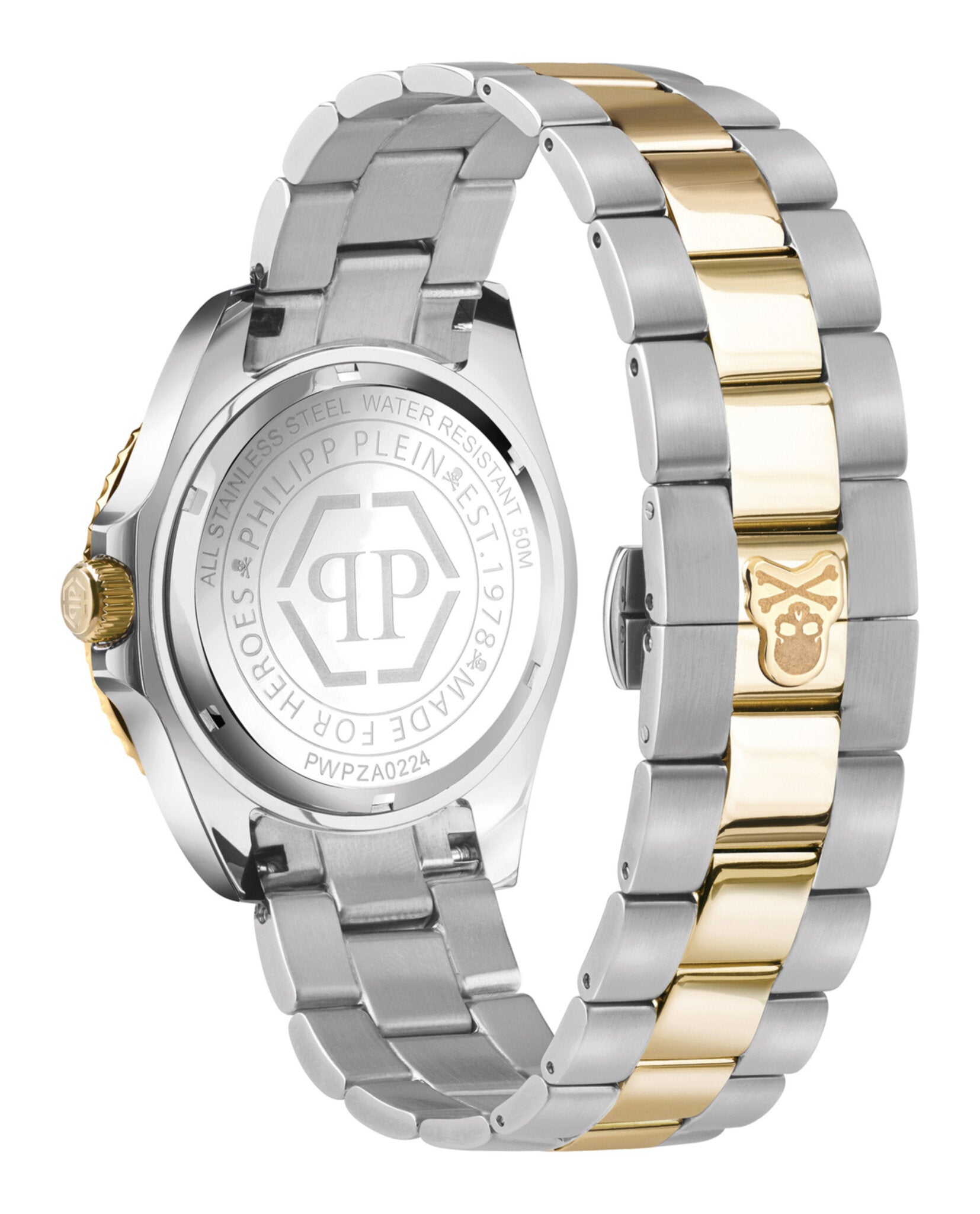 Philipp Plein Mens  Two Tone 44mm Bracelet Fashion Watch