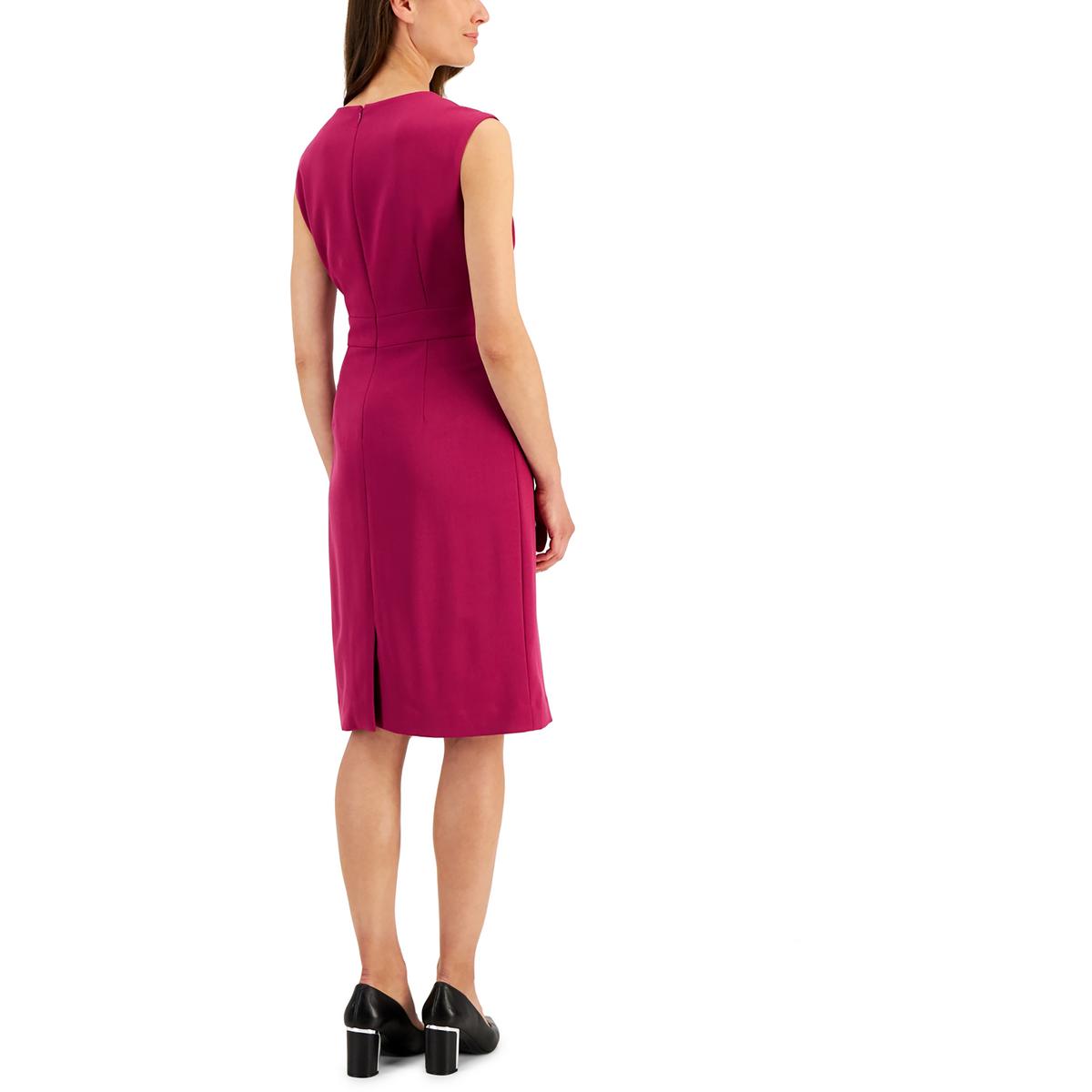 Petites Womens Sleeveless Knee-Length Sheath Dress