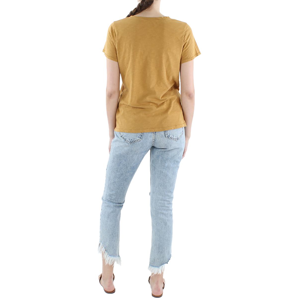 Womens Slub V-Neck Pullover Top