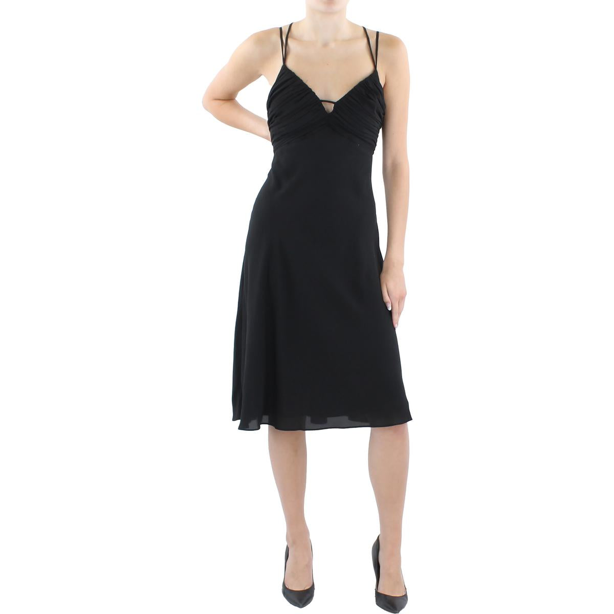 Womens Knee Length Double Strap Slip Dress